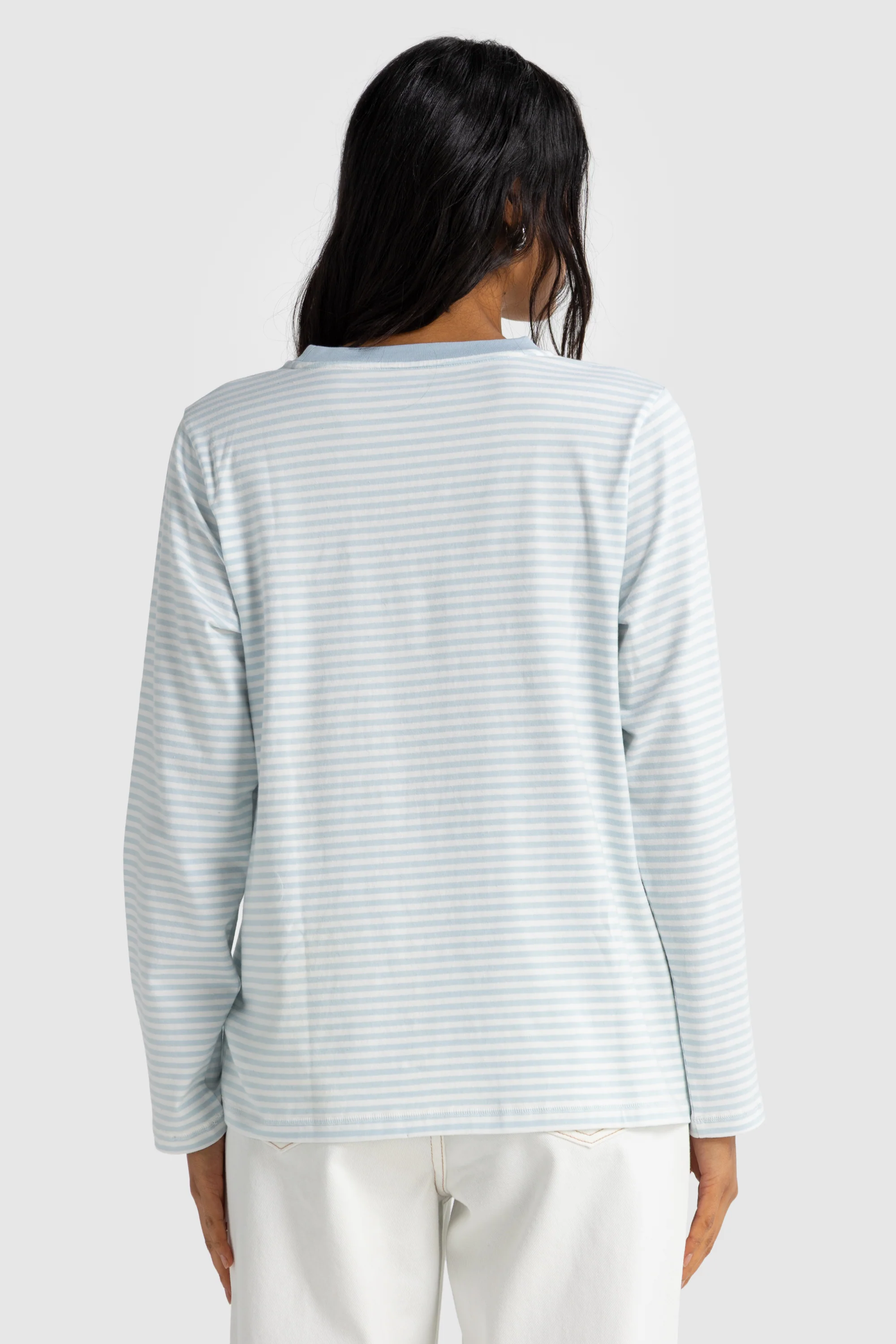 Darla Long Sleeve Powder Blue Stripe - Image 5
