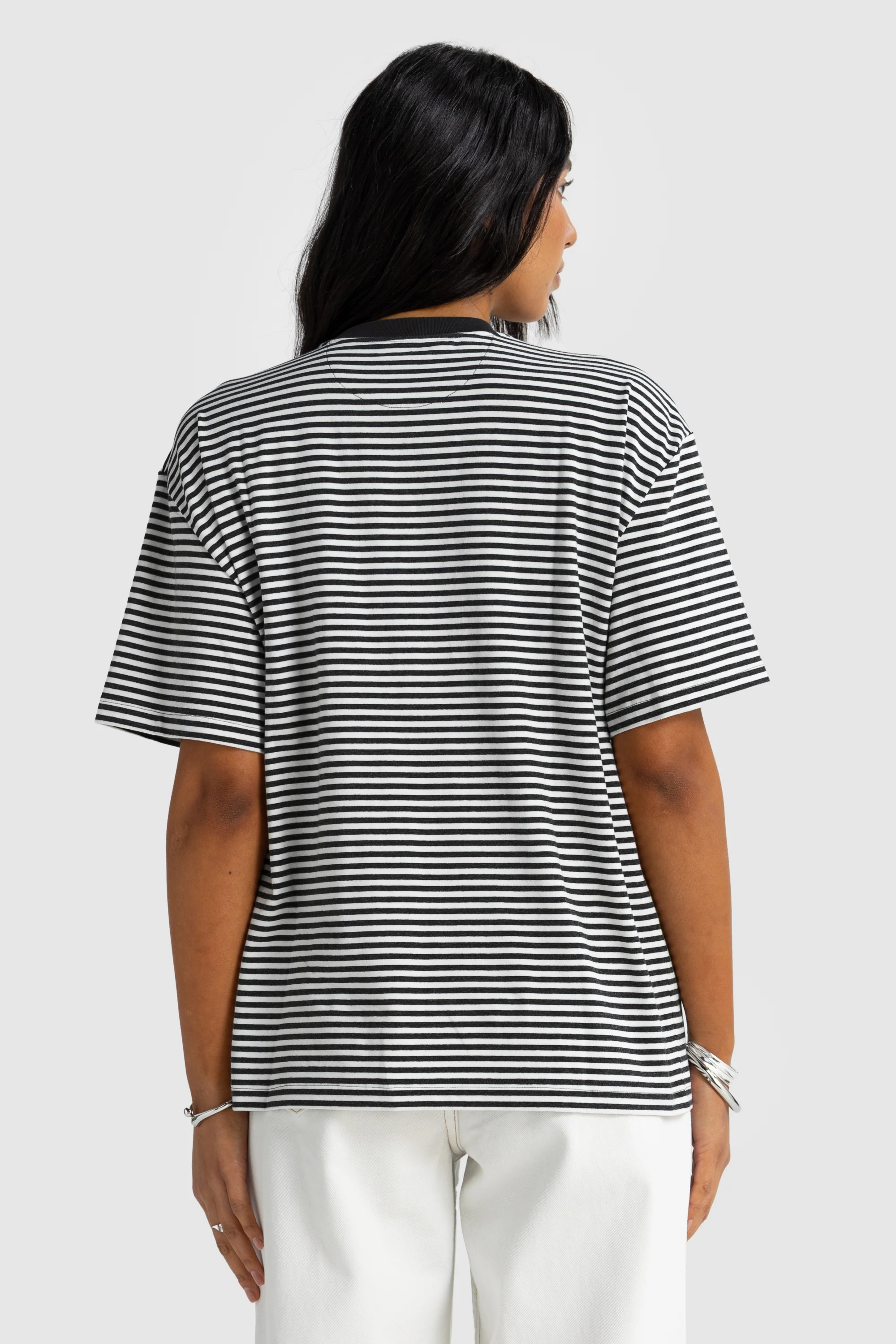 Darla Oversized T Shirt Black Stripe - Image 5