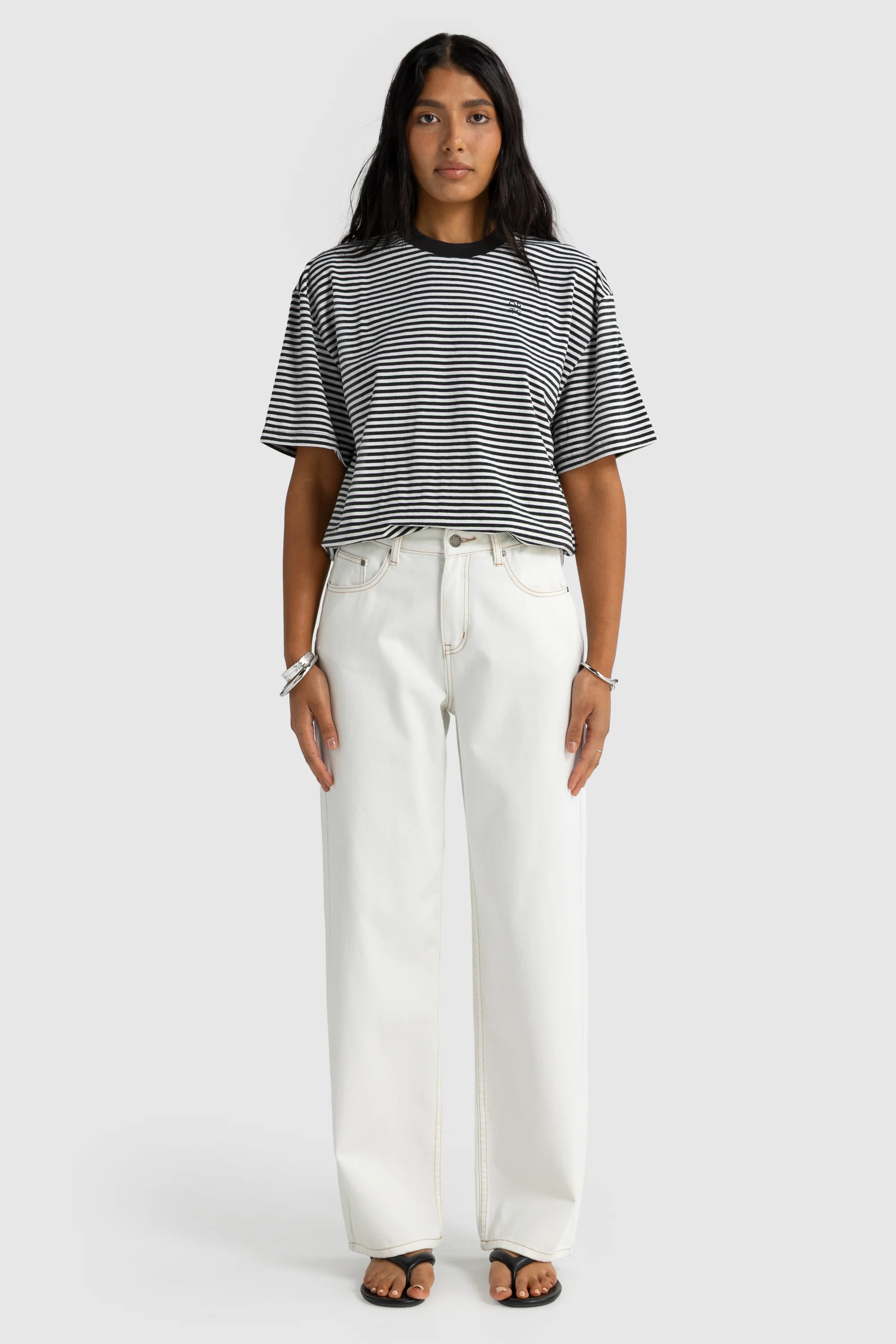 Darla Oversized T Shirt Black Stripe - Image 6