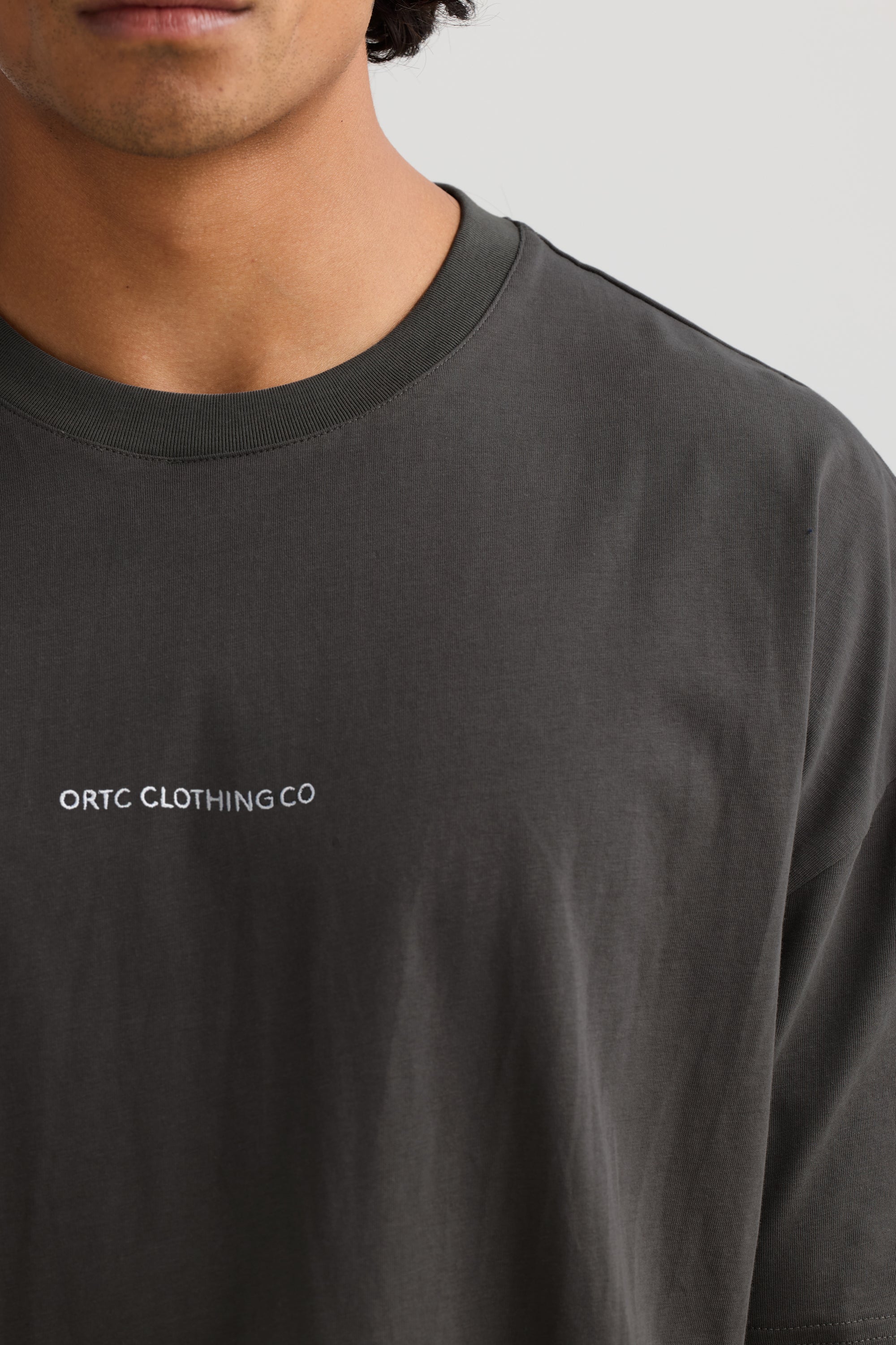 Embroidered Logo T Shirt Charcoal - Image 2