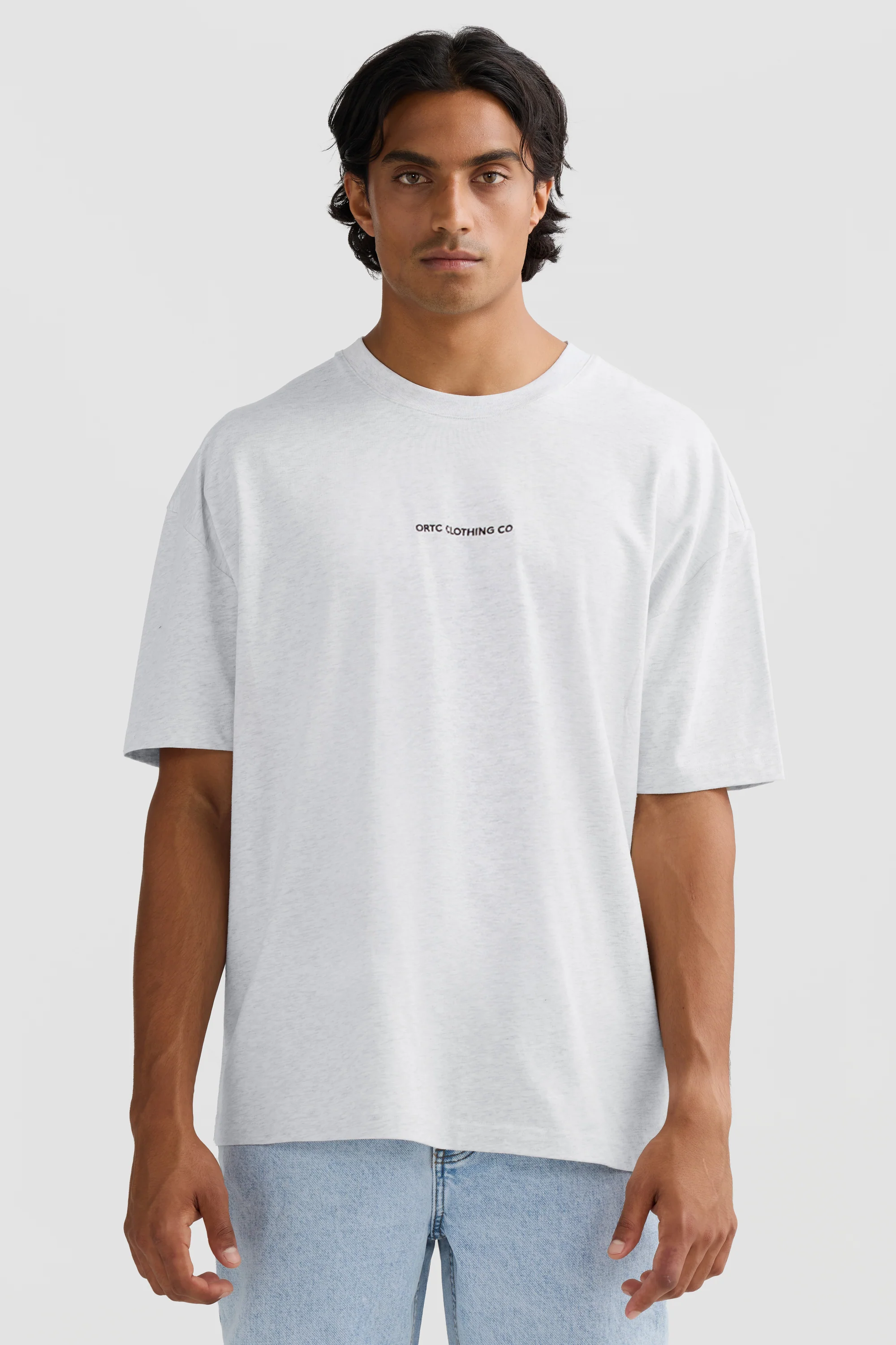 Embroidered Logo T Shirt White Marle