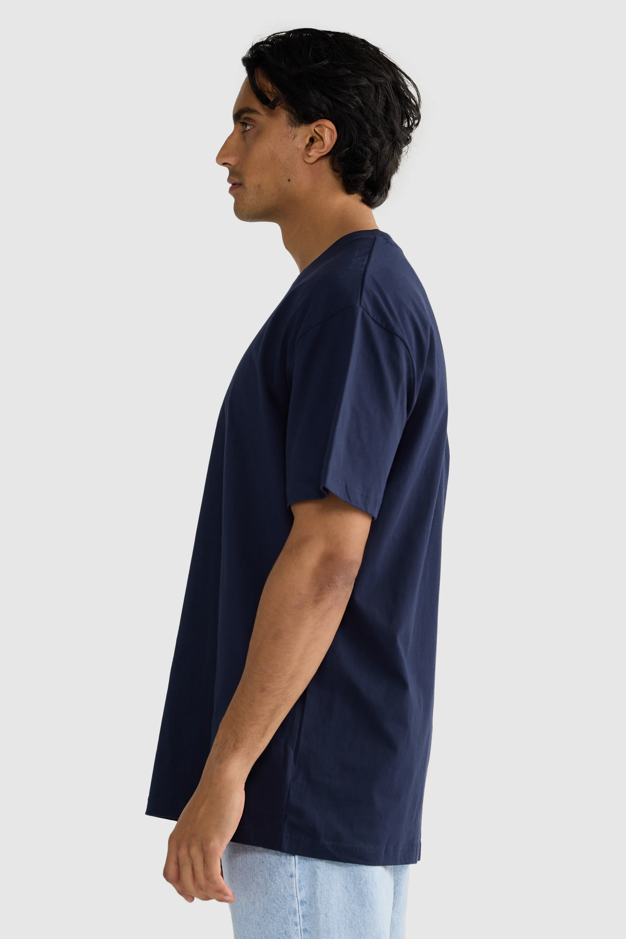 Embroidered Logo T Shirt Navy - Image 3