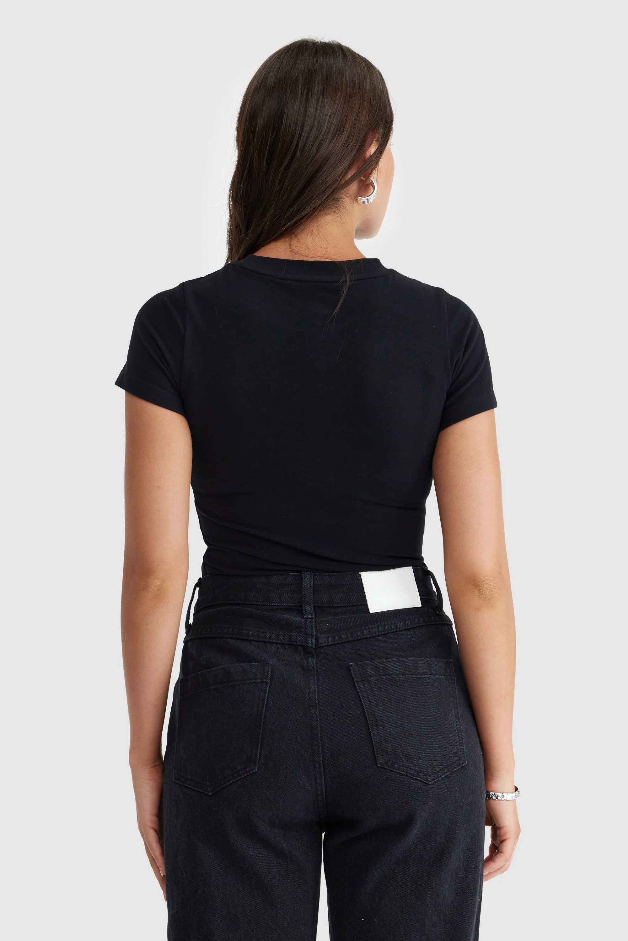Evie Fitted T Shirt Black - Image 4
