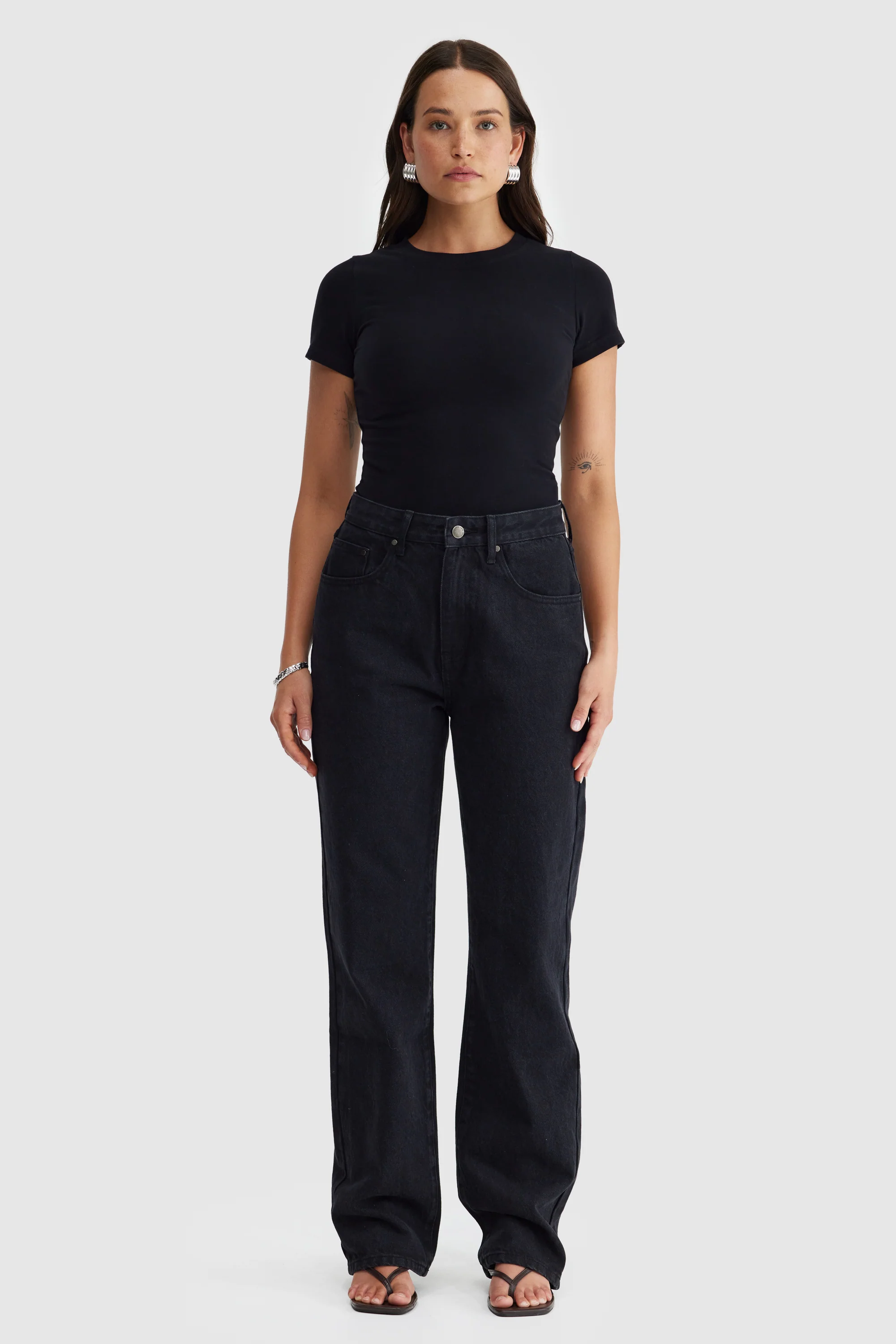 Evie Fitted T Shirt Black - Image 5
