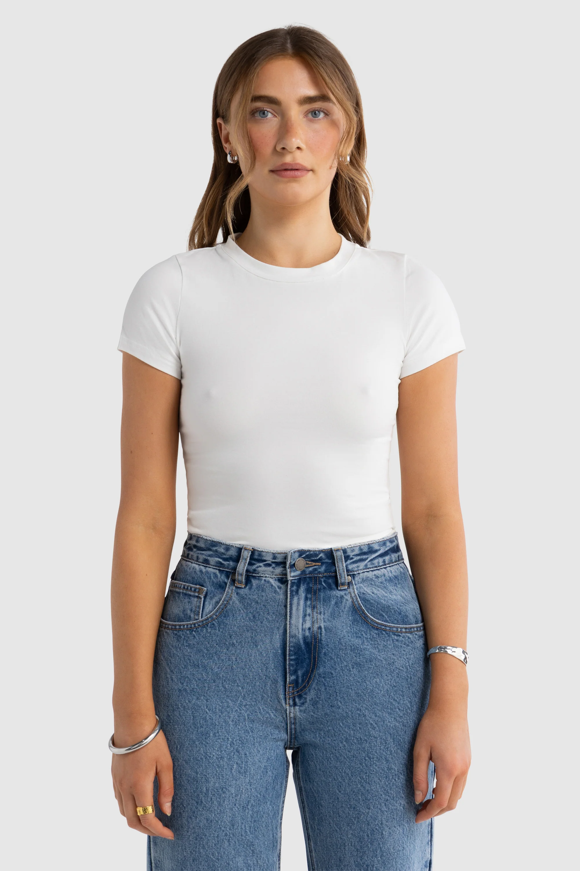 Evie Fitted T Shirt White