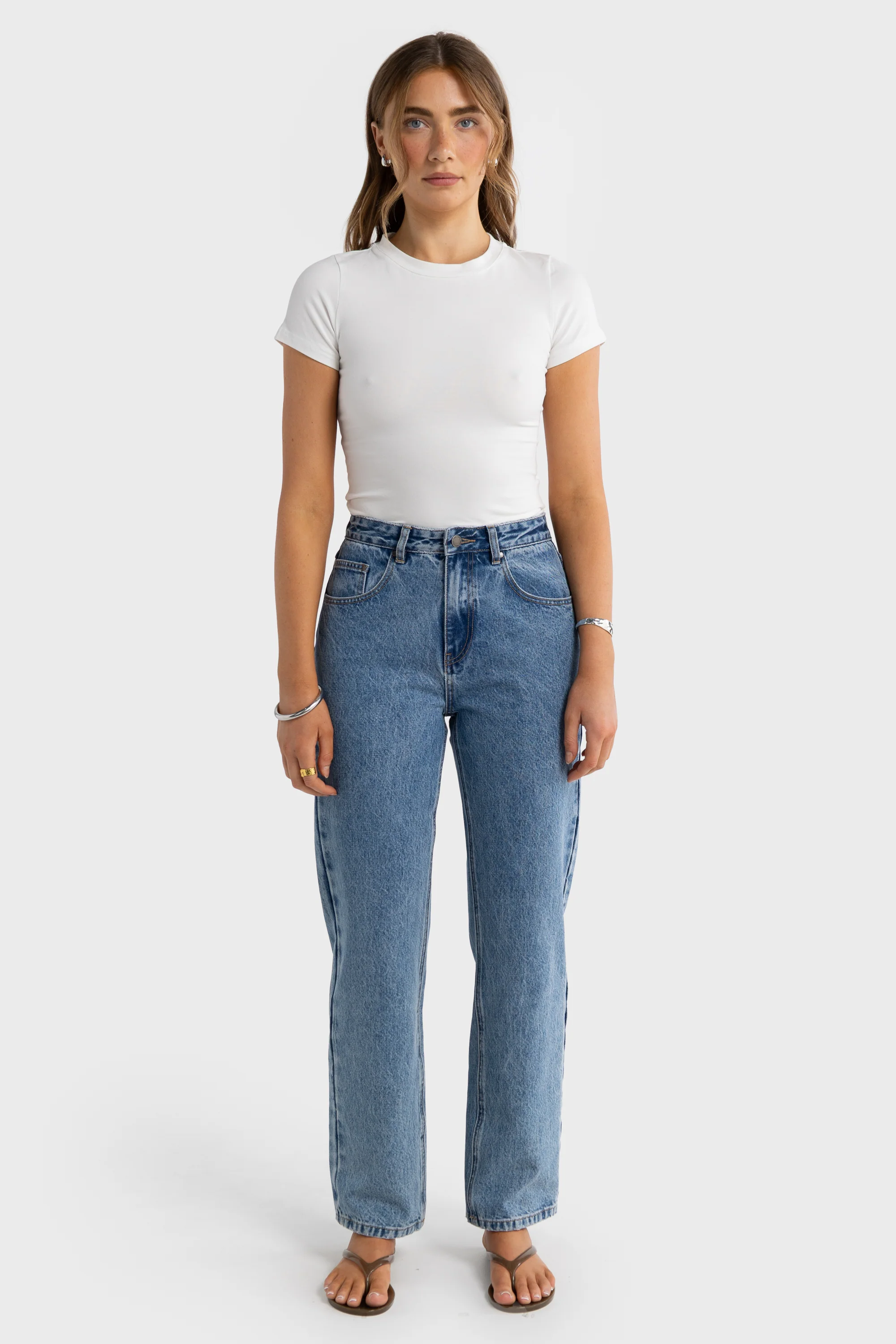 Evie Fitted T Shirt White - Image 5
