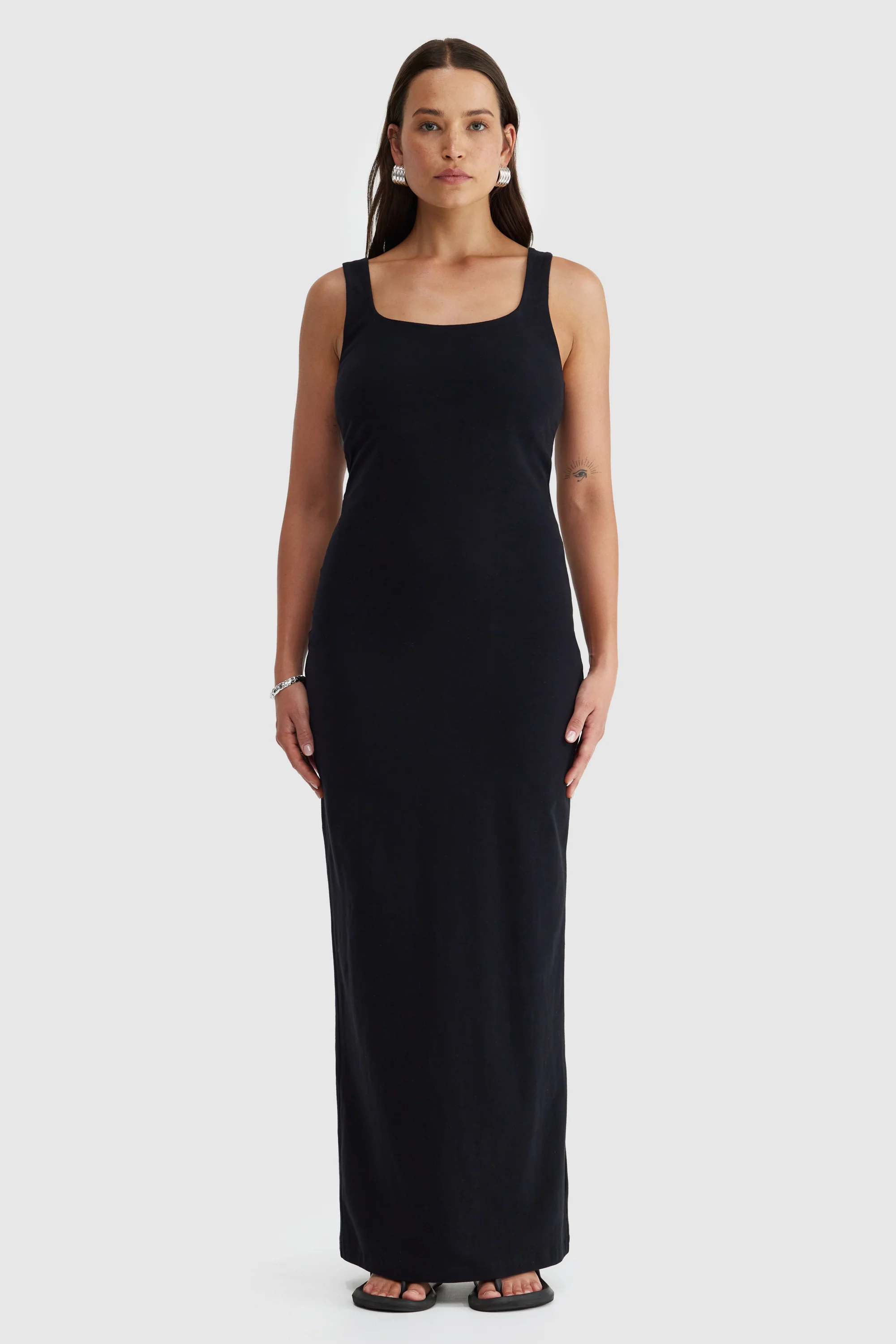 Evie Jersey Full Length Dress Black