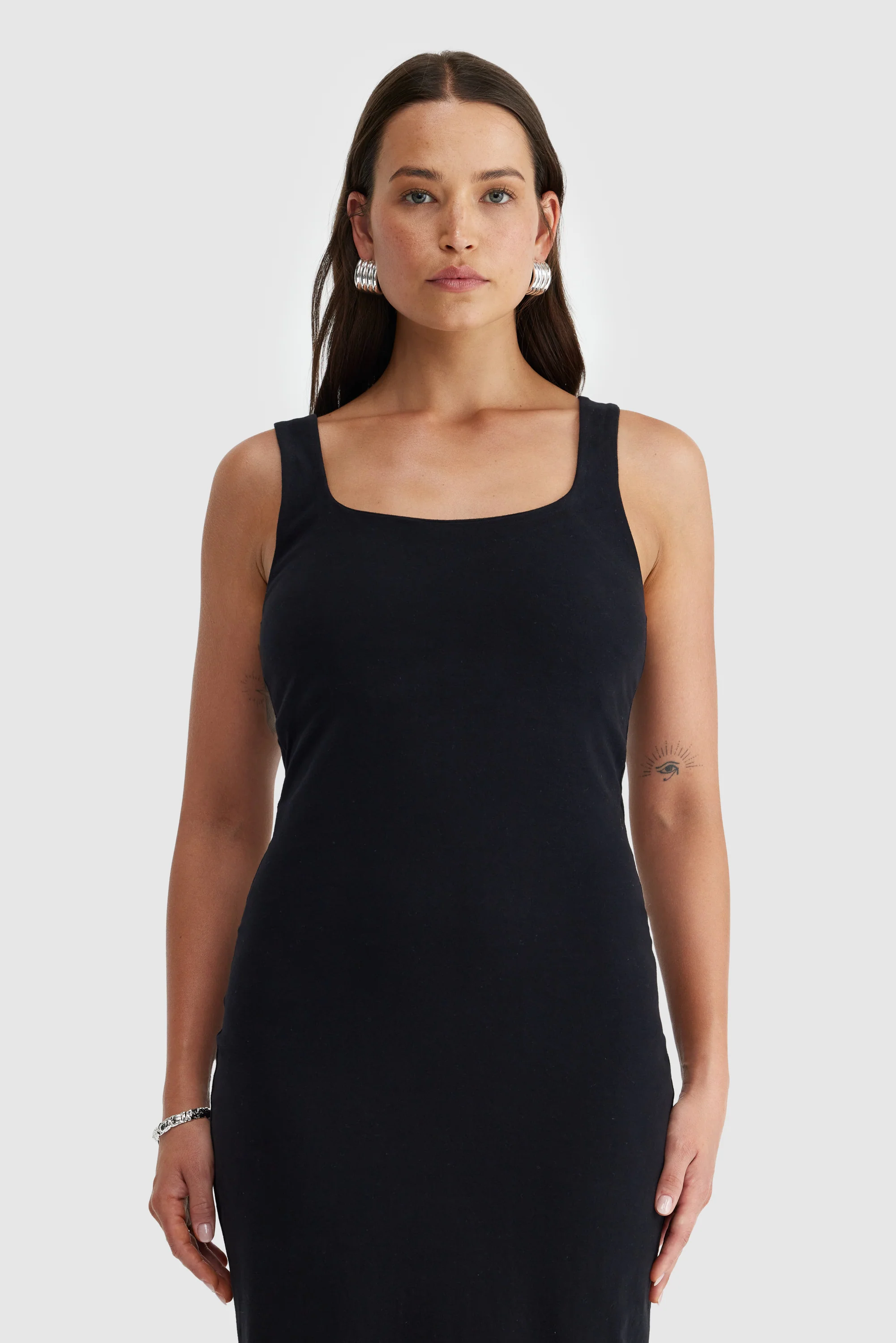 Evie Jersey Full Length Dress Black - Image 2