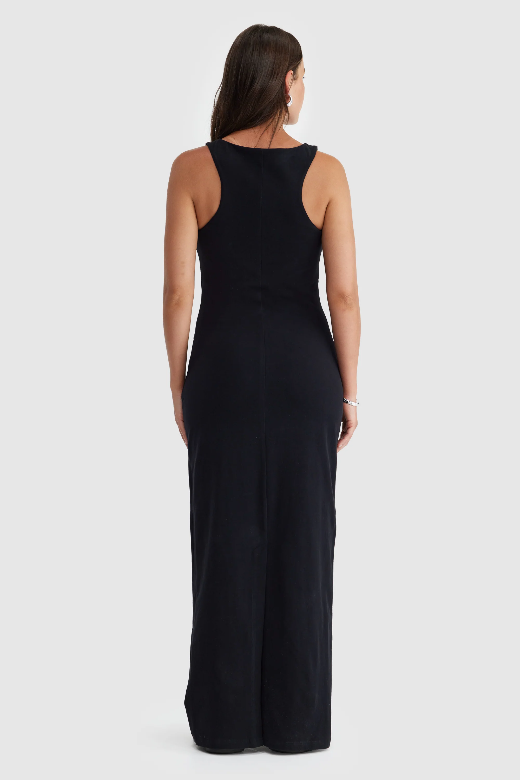 Evie Jersey Full Length Dress Black - Image 5