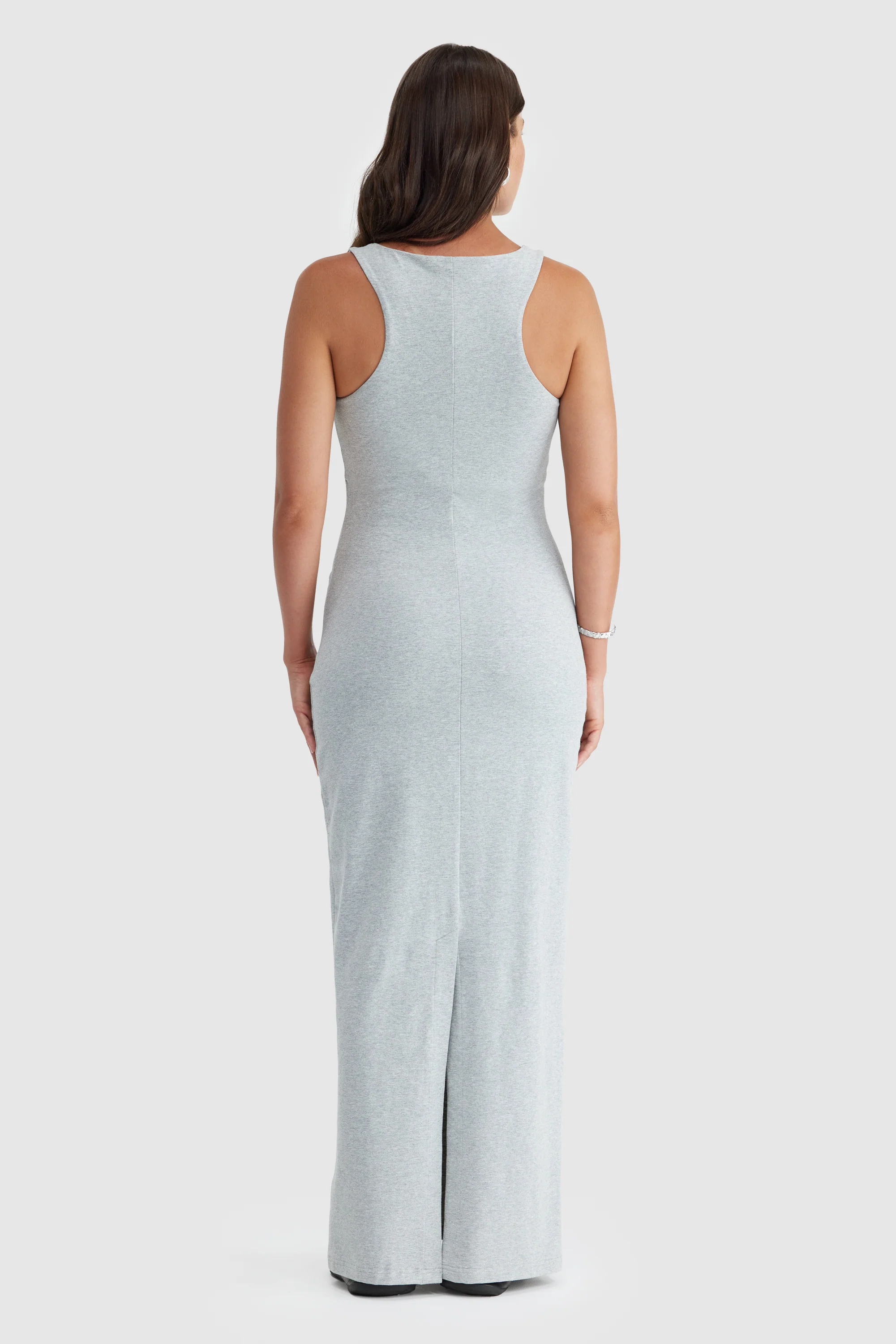 Evie Jersey Full Length Dress Grey Marle - Image 5