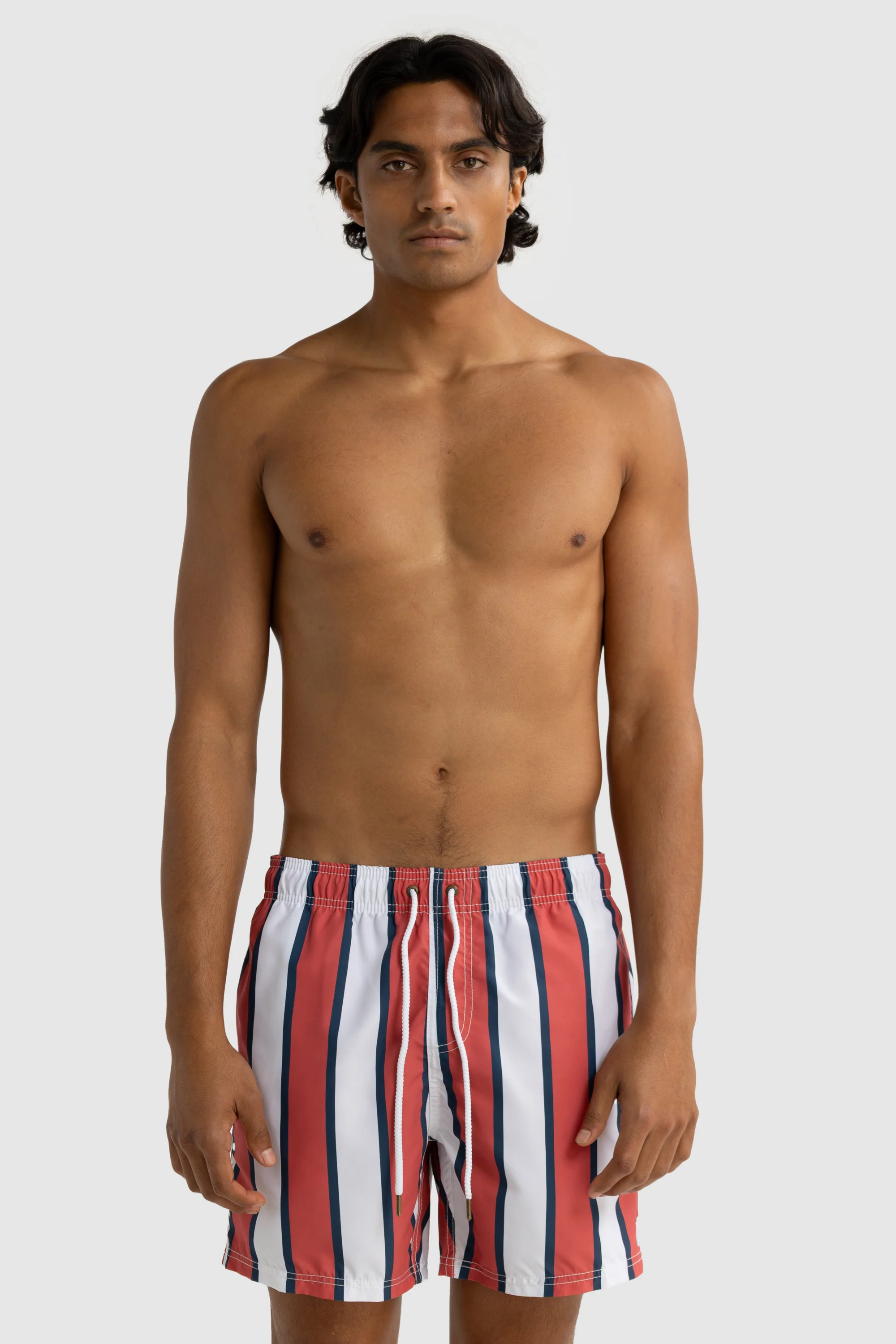 Hamelin Stripe Swim Shorts Red