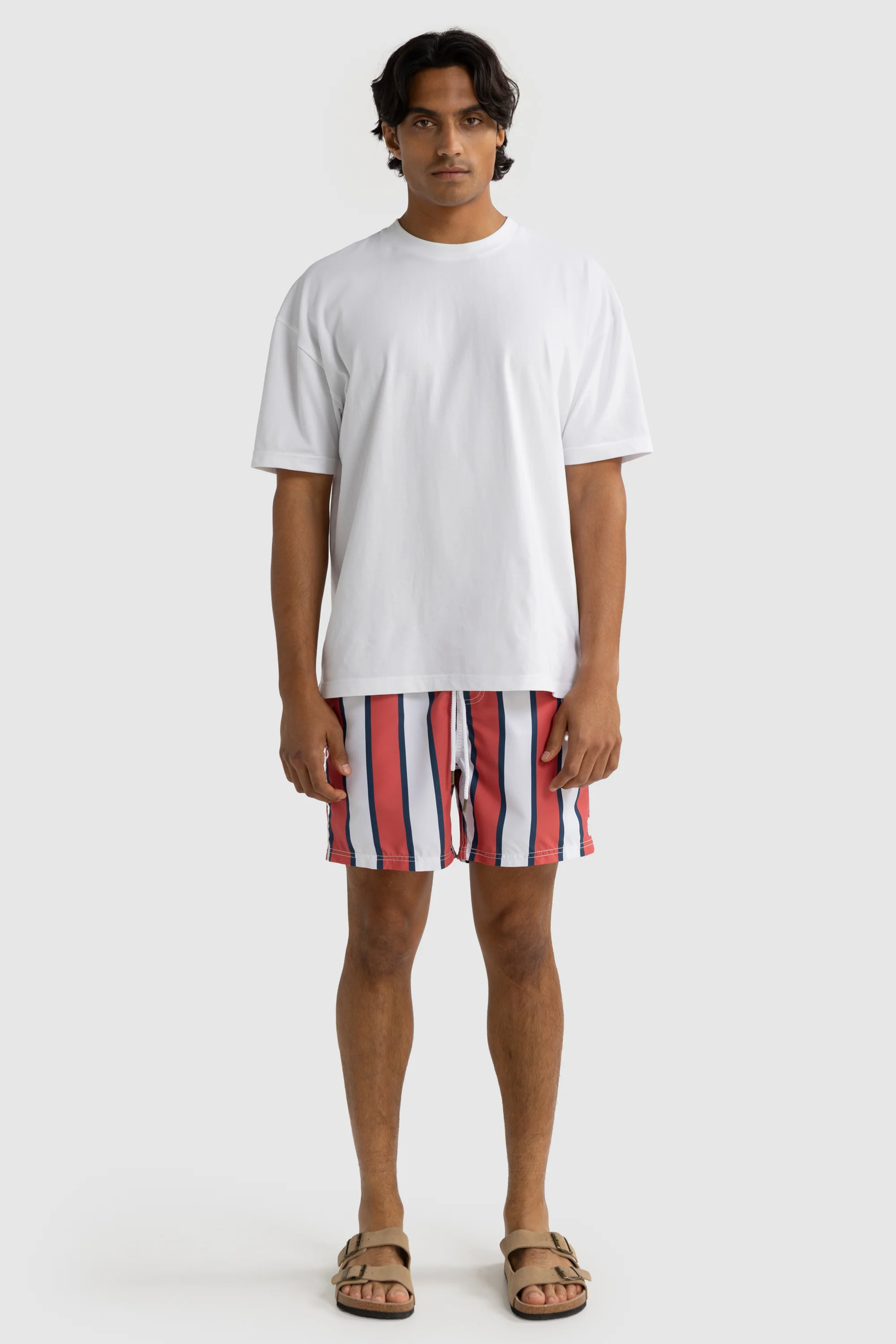 Hamelin Stripe Swim Shorts Red - Image 3
