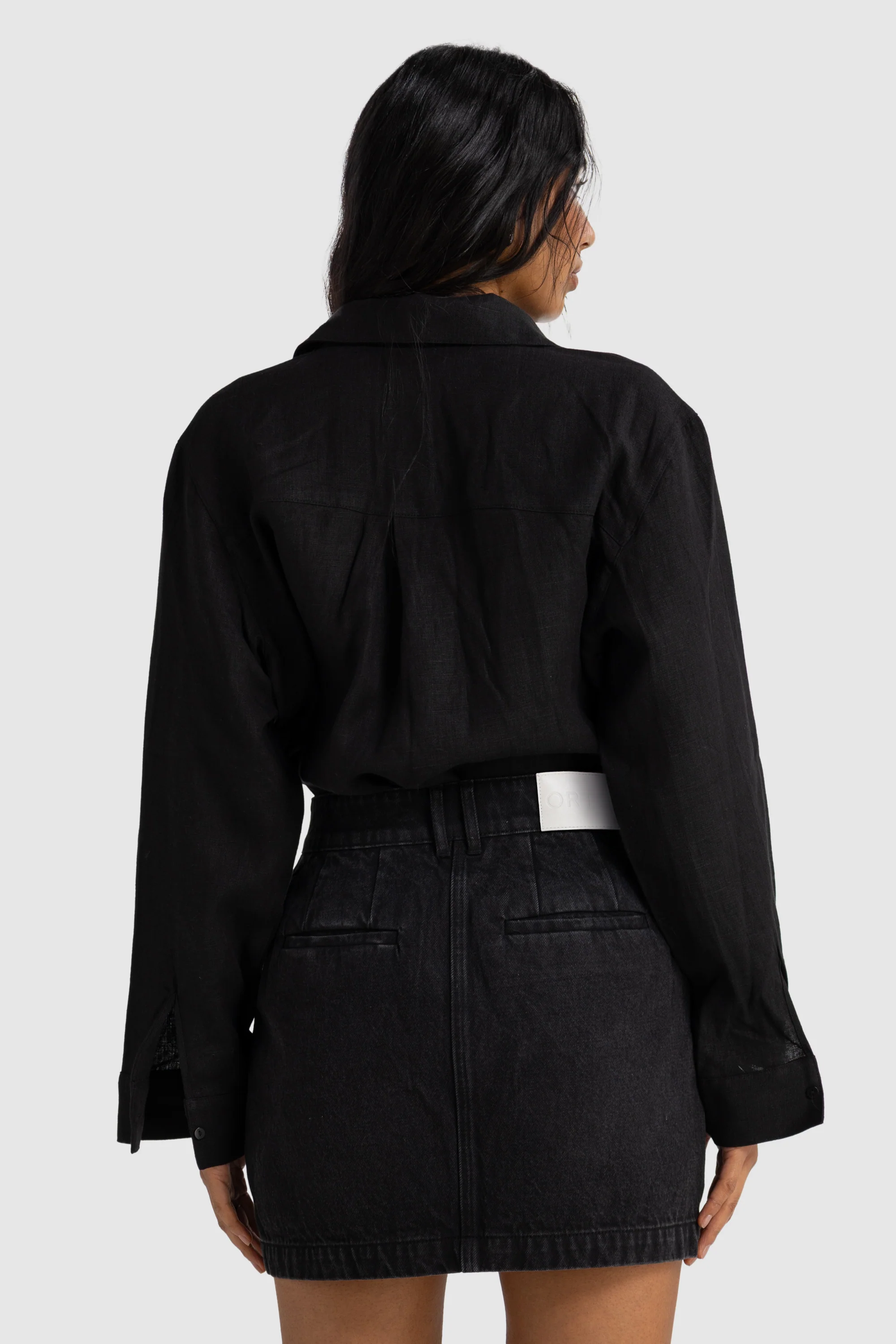 Harley Denim Mini Skirt Washed Black - Image 5