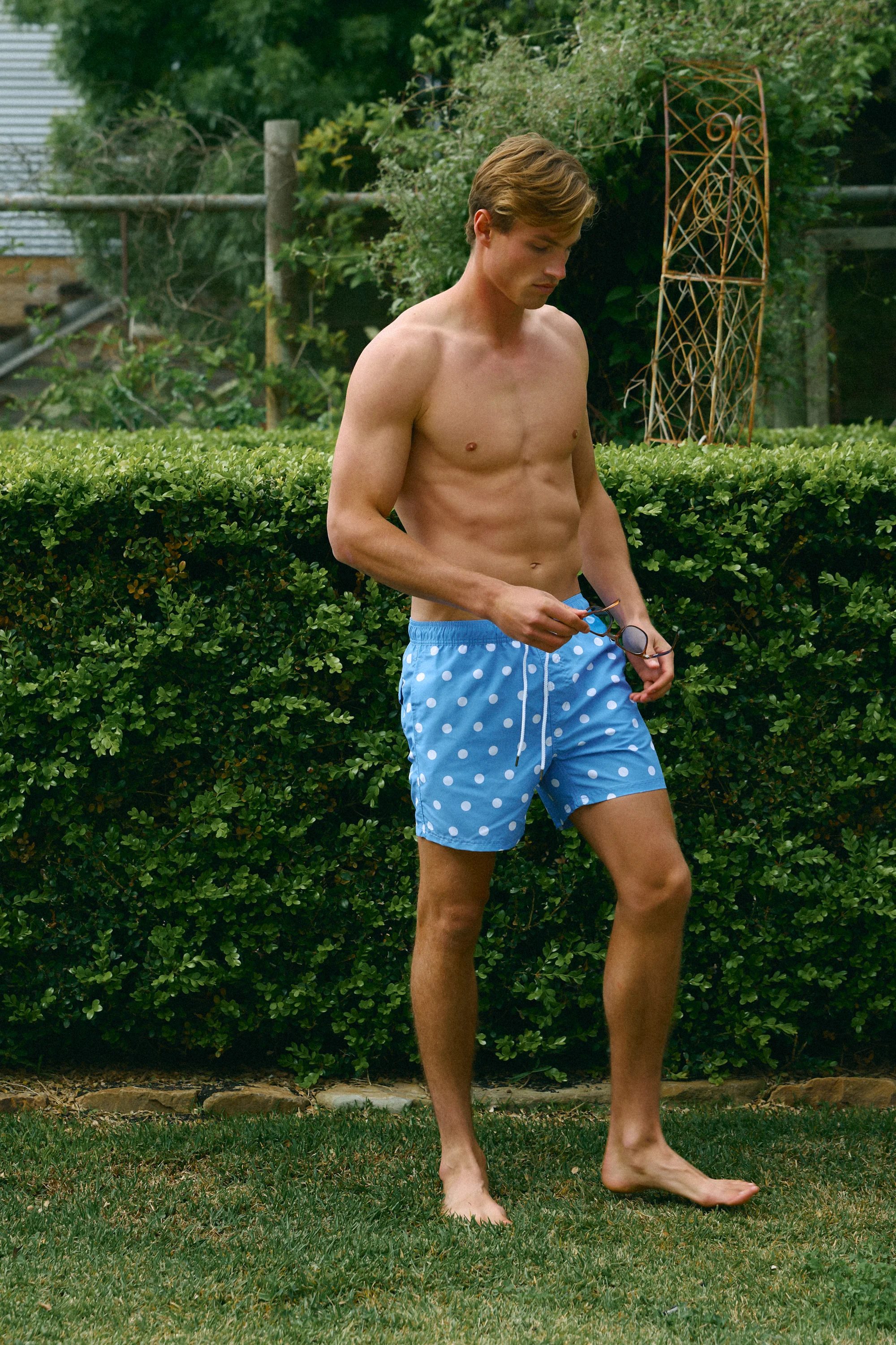 Henley Swim Shorts Ocean Blue - Image 2