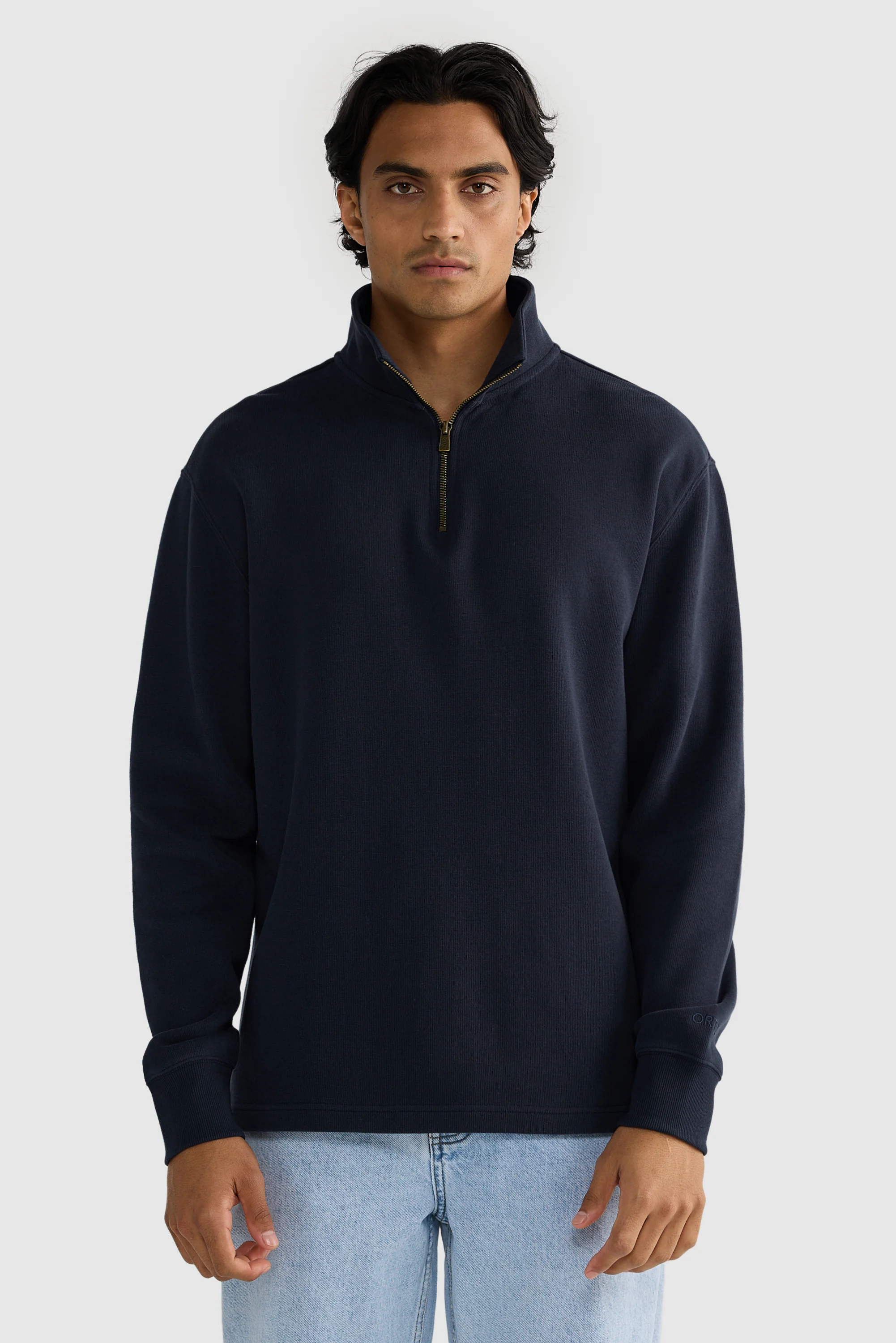 Kellock Ribbed Quarter Zip Navy