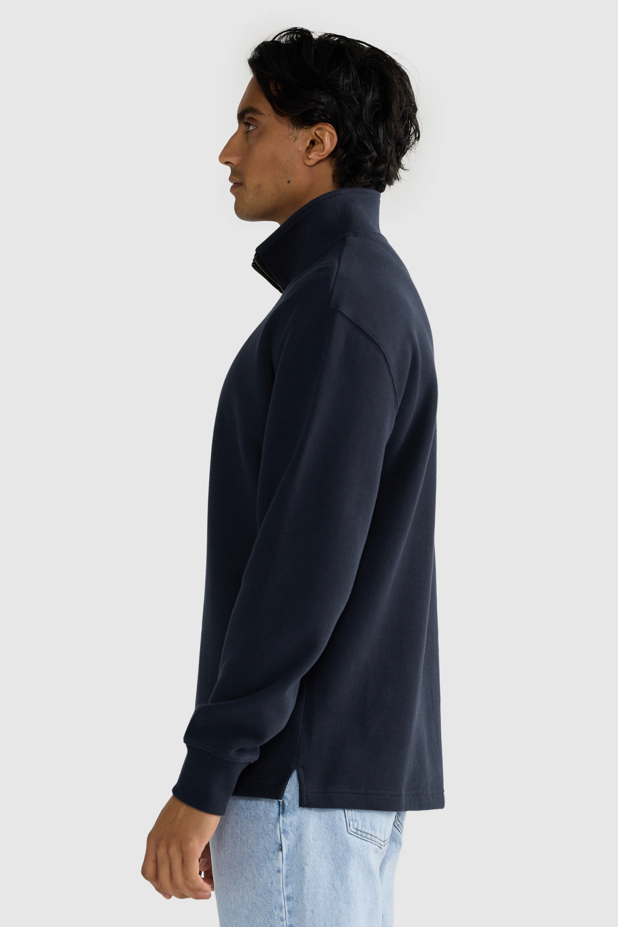 Kellock Ribbed Quarter Zip Navy - Image 3