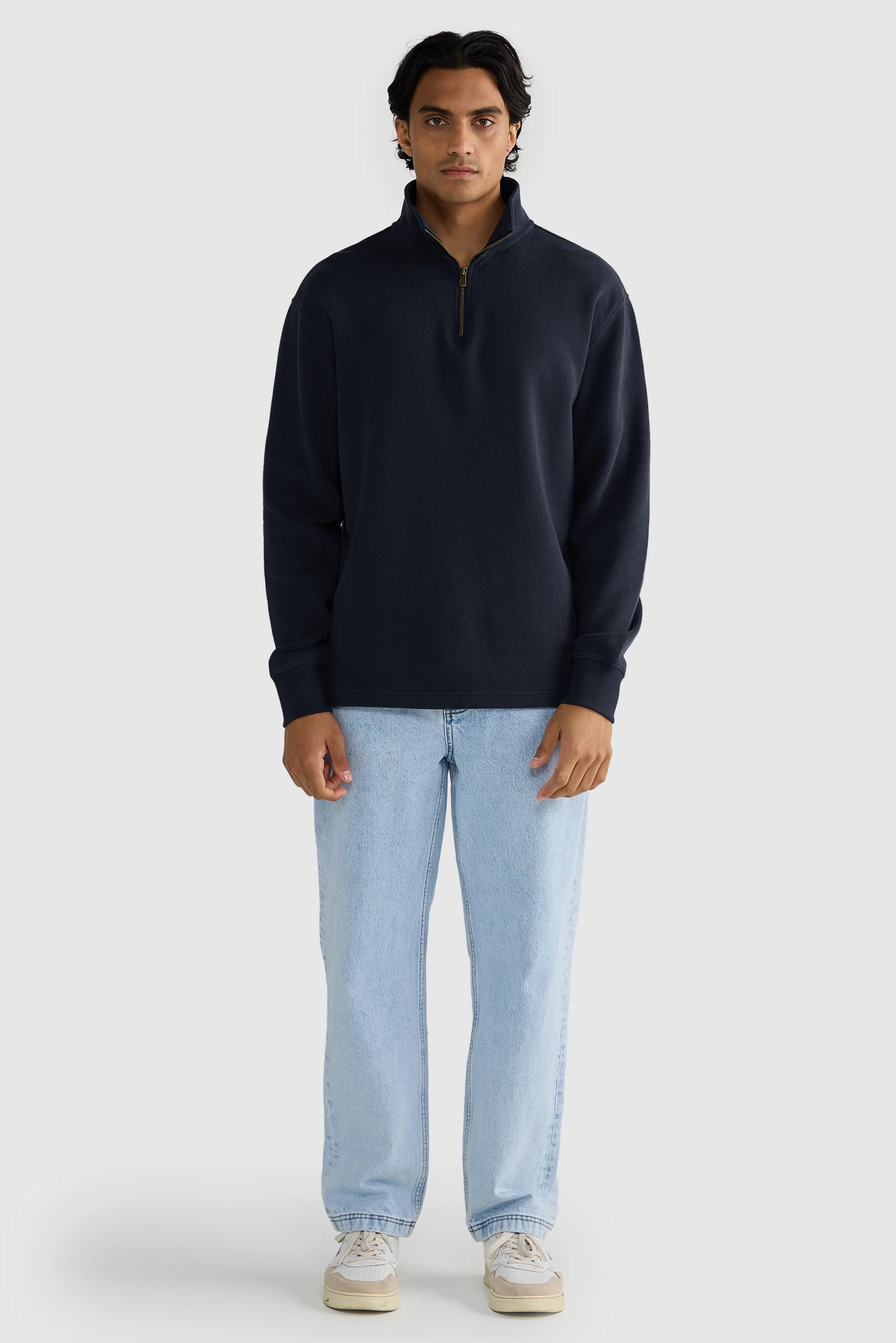 Kellock Ribbed Quarter Zip Navy - Image 6