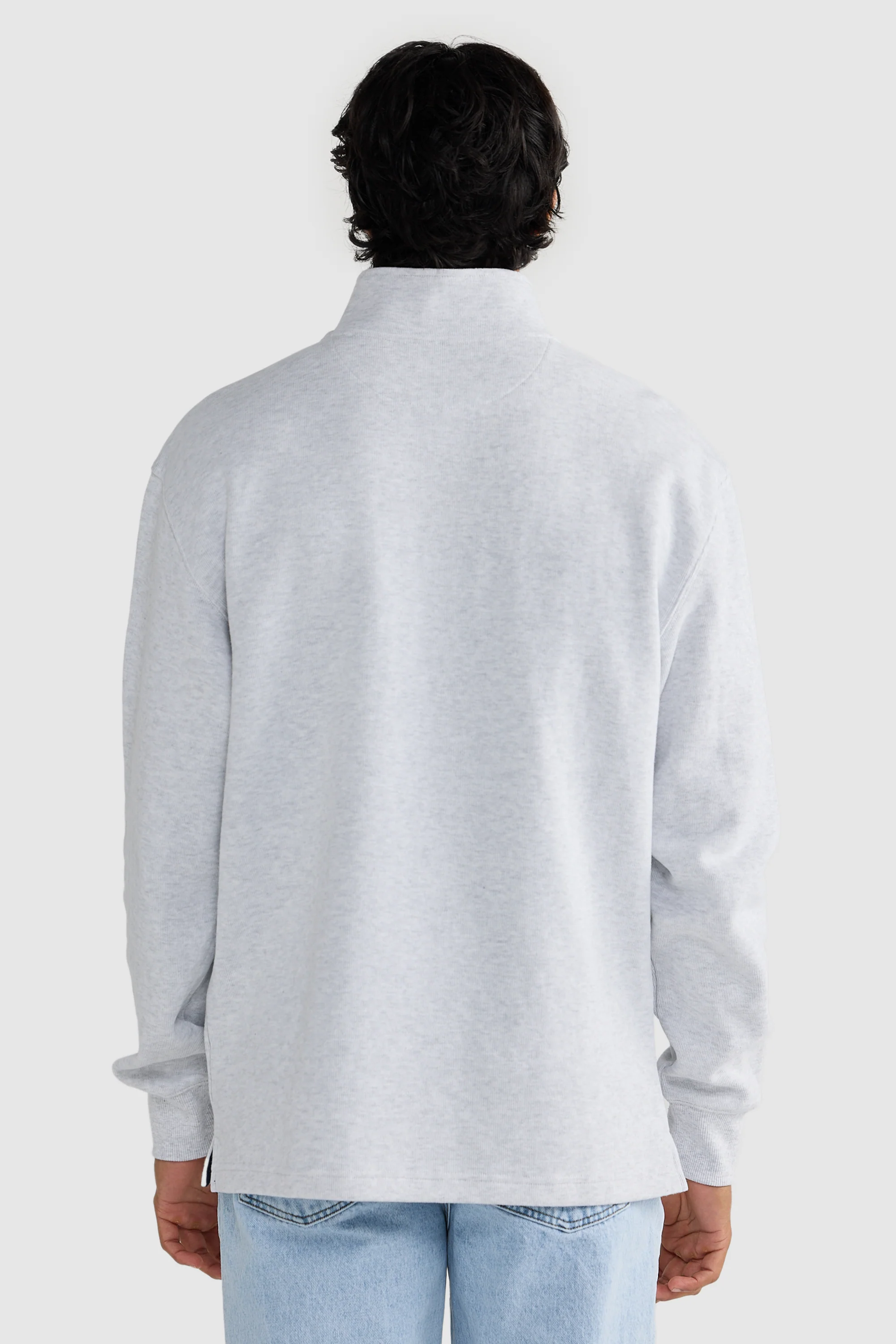 Kellock Ribbed Quarter Zip White Marle - Image 5