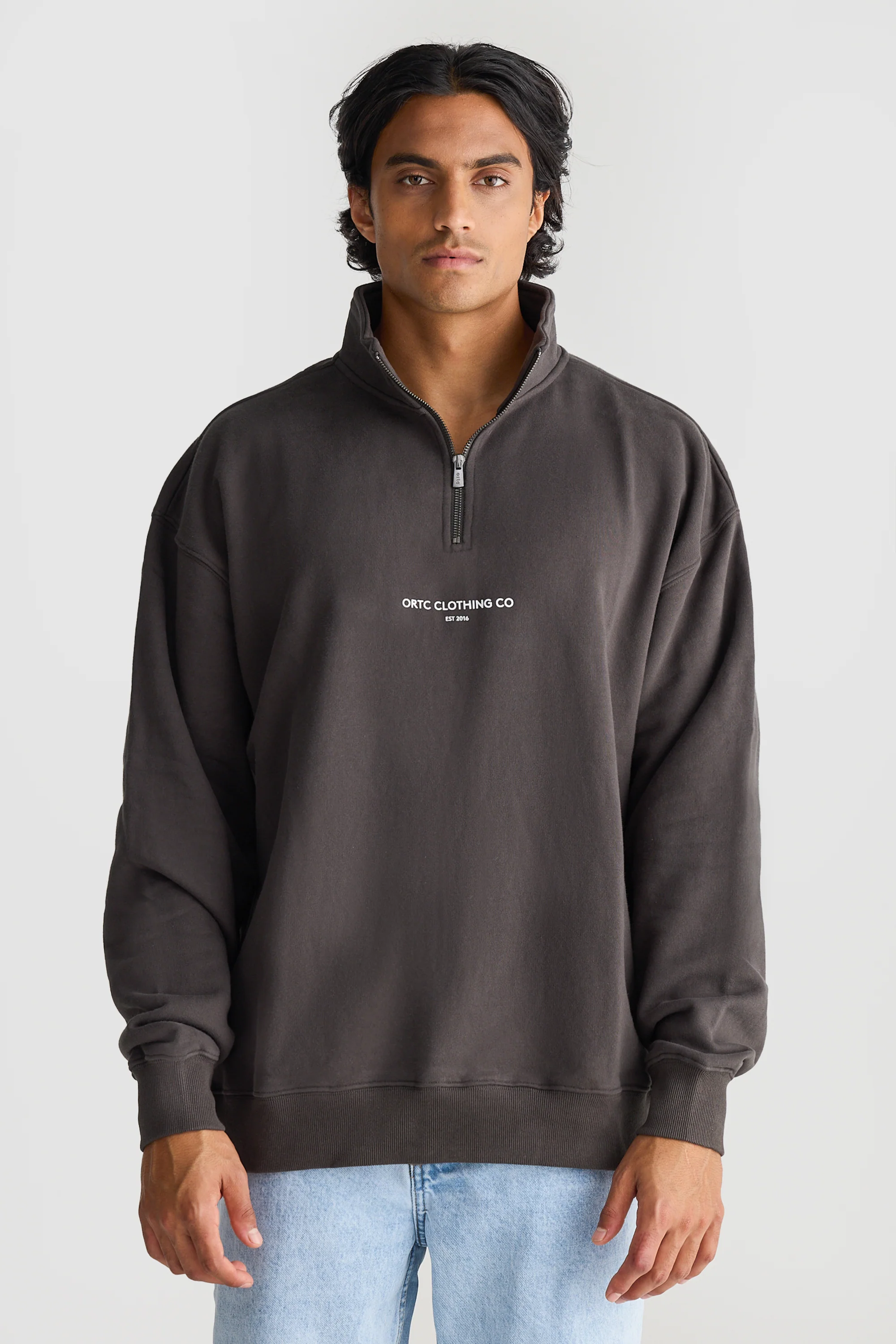 Logo Quarter Zip Charcoal