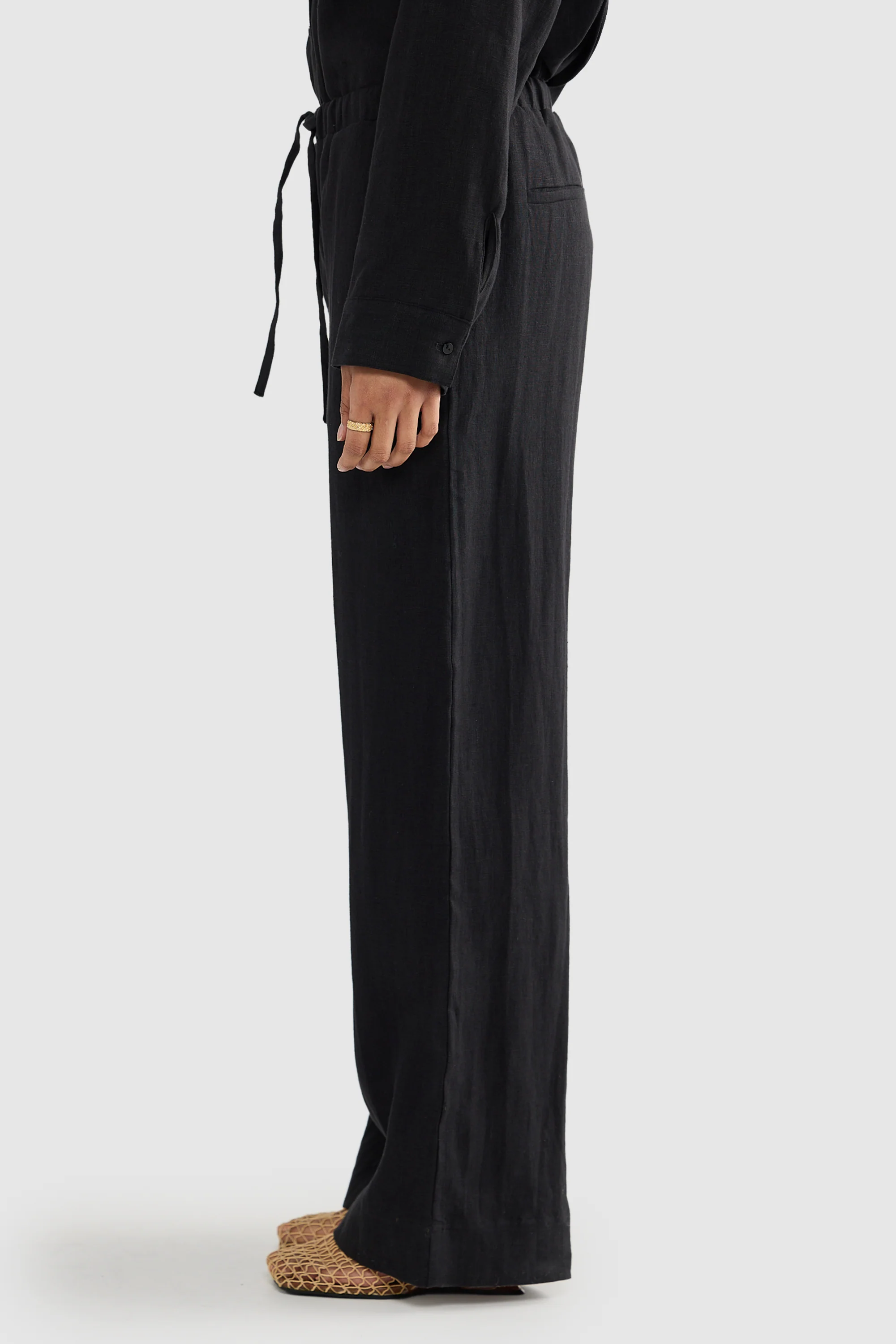 Luna Linen Pants Black - Image 3