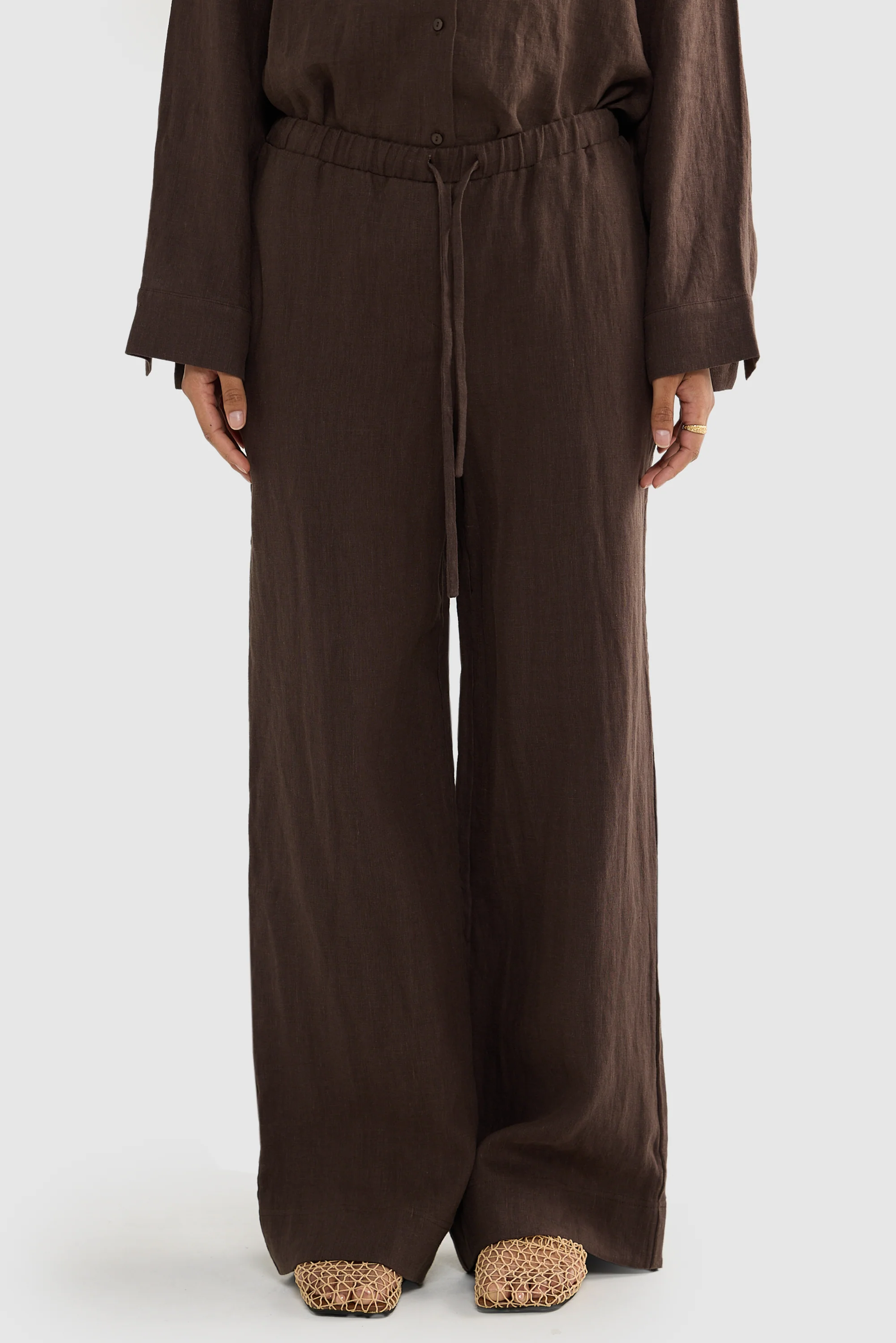 Luna Linen Pants Carob - Image 2