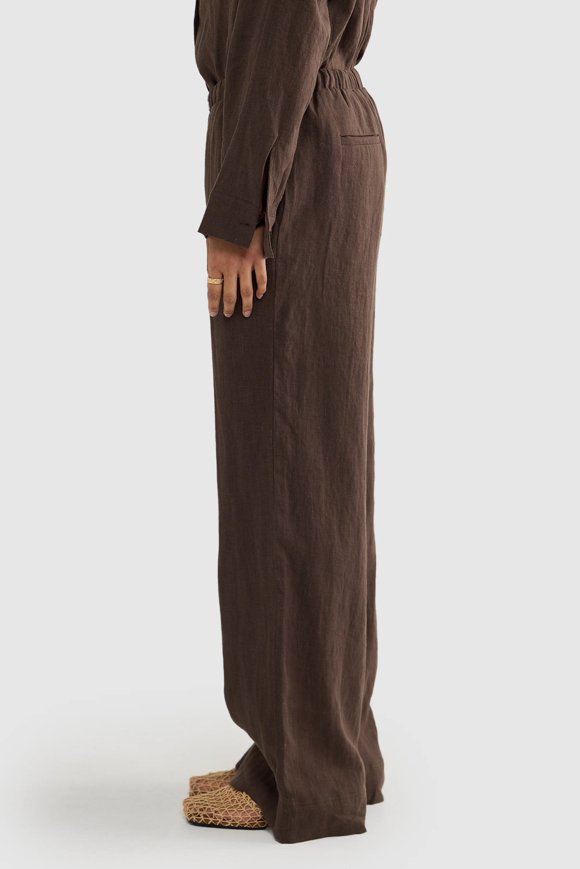Luna Linen Pants Carob - Image 4