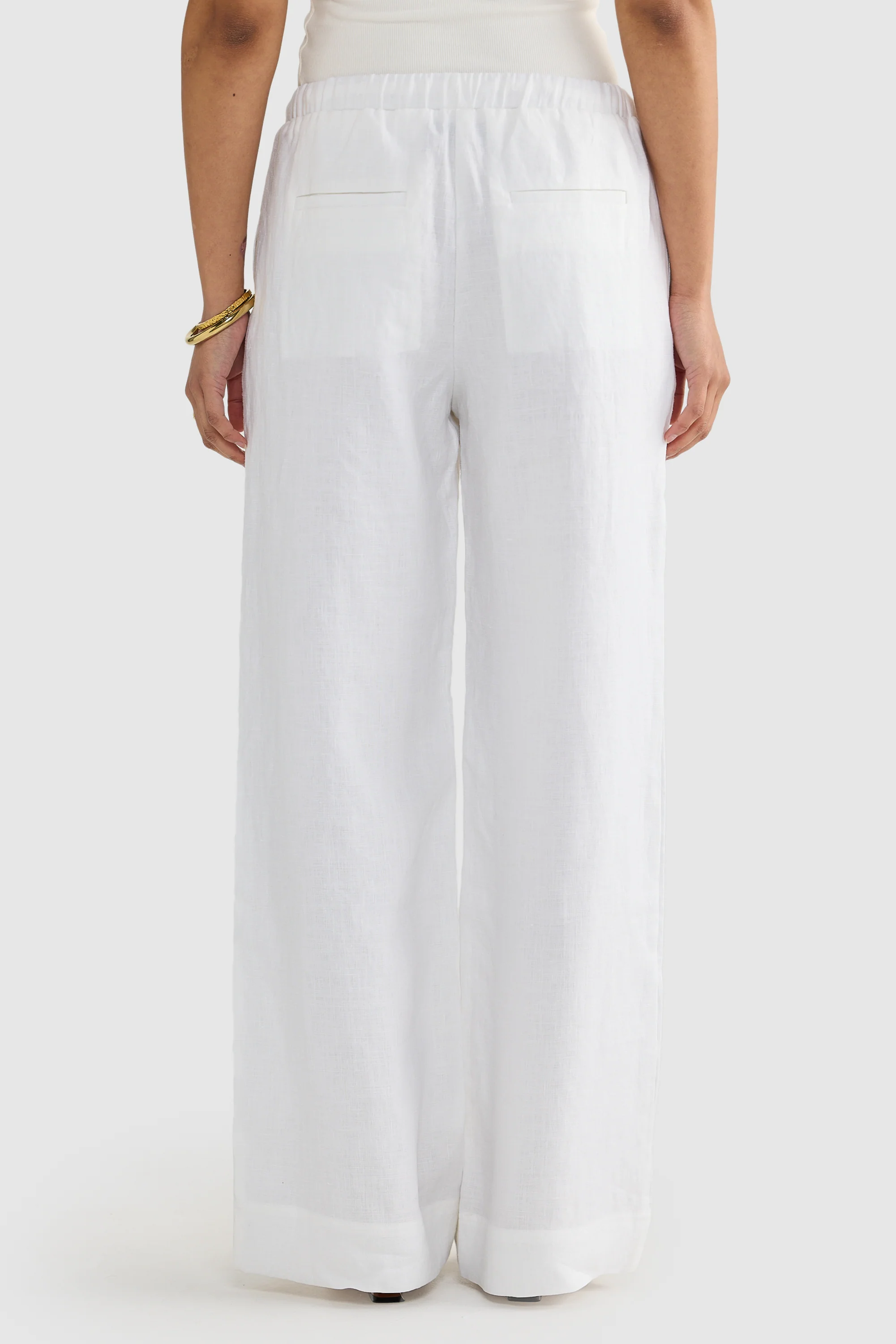 Luna Linen Pants White - Image 4