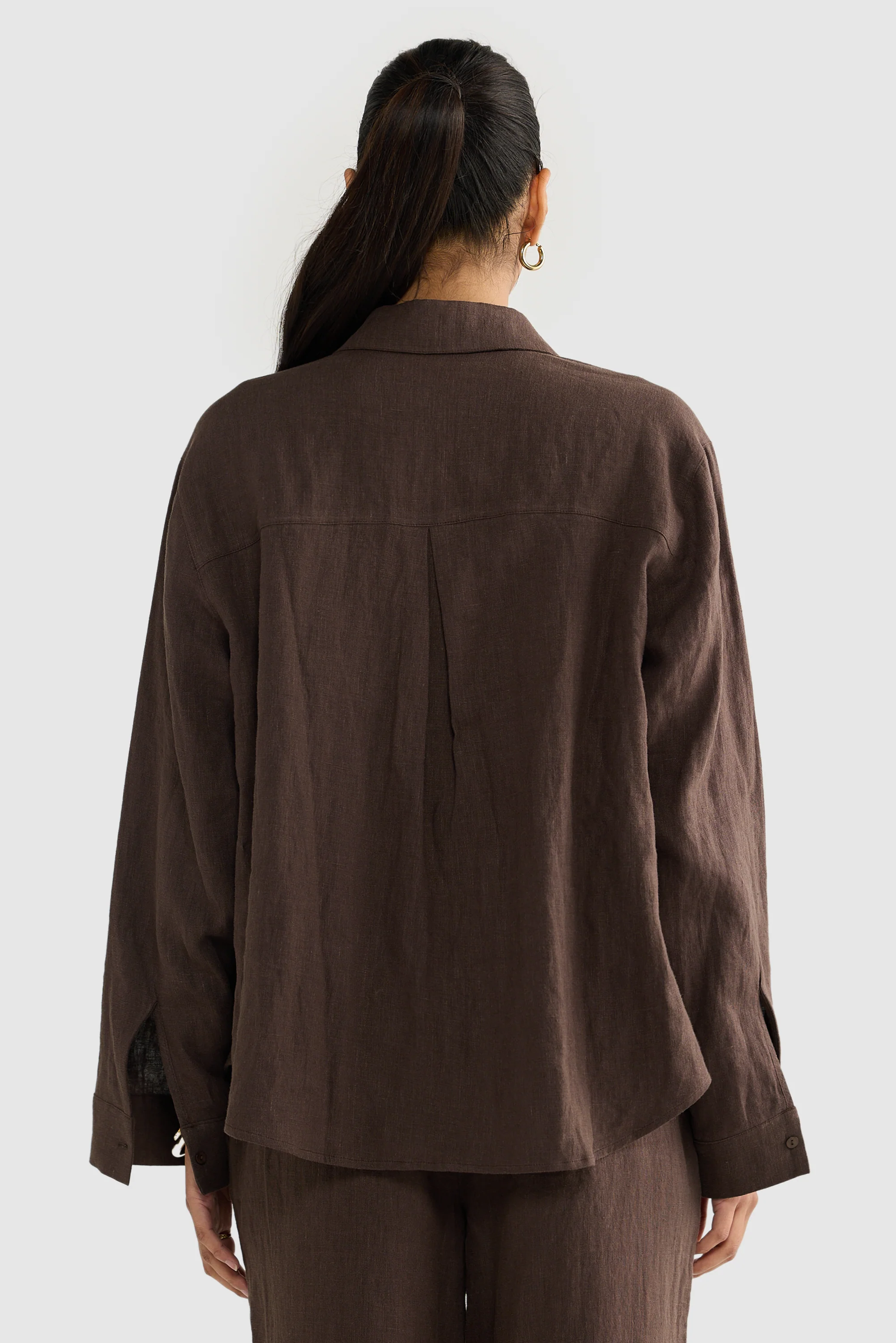 Luna Linen Shirt Carob - Image 4