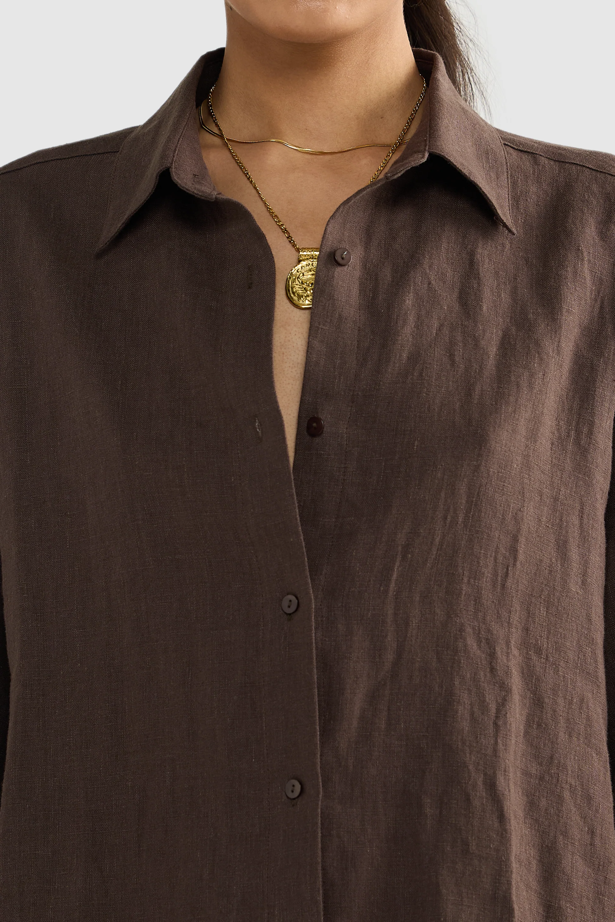 Luna Linen Shirt Carob - Image 5