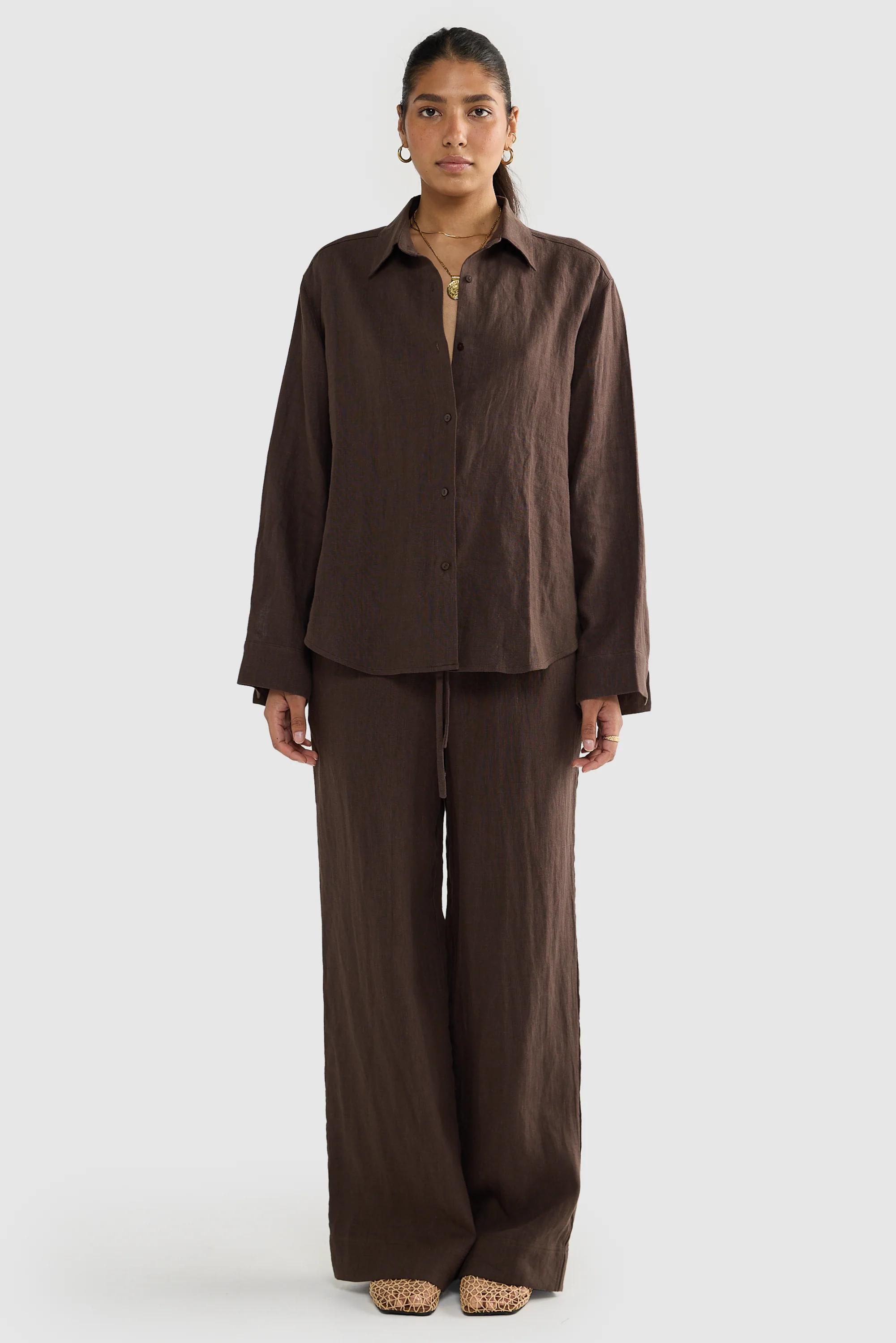 Luna Linen Shirt Carob - Image 7