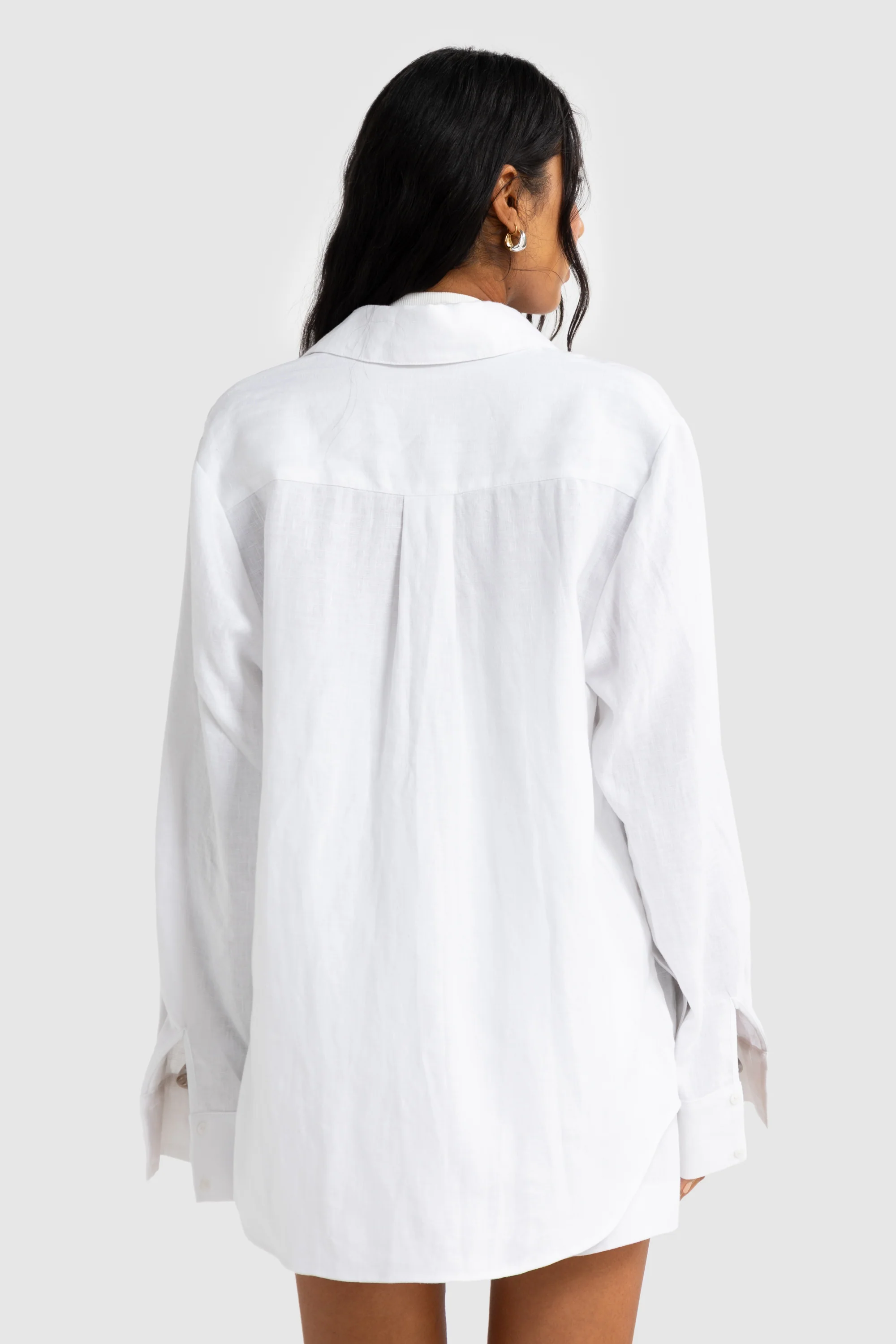 Luna Linen Shirt White - Image 4