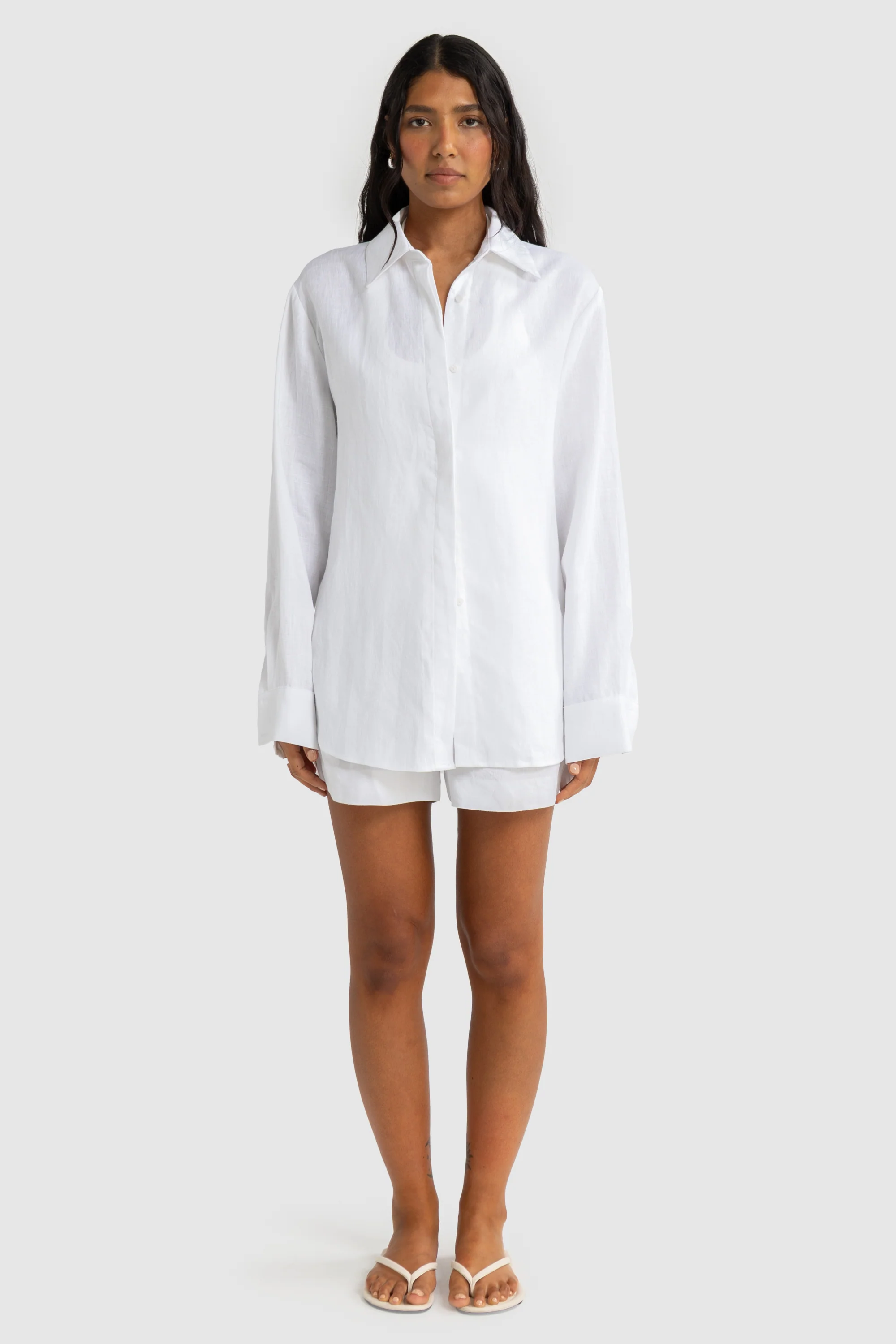 Luna Linen Shirt White - Image 8