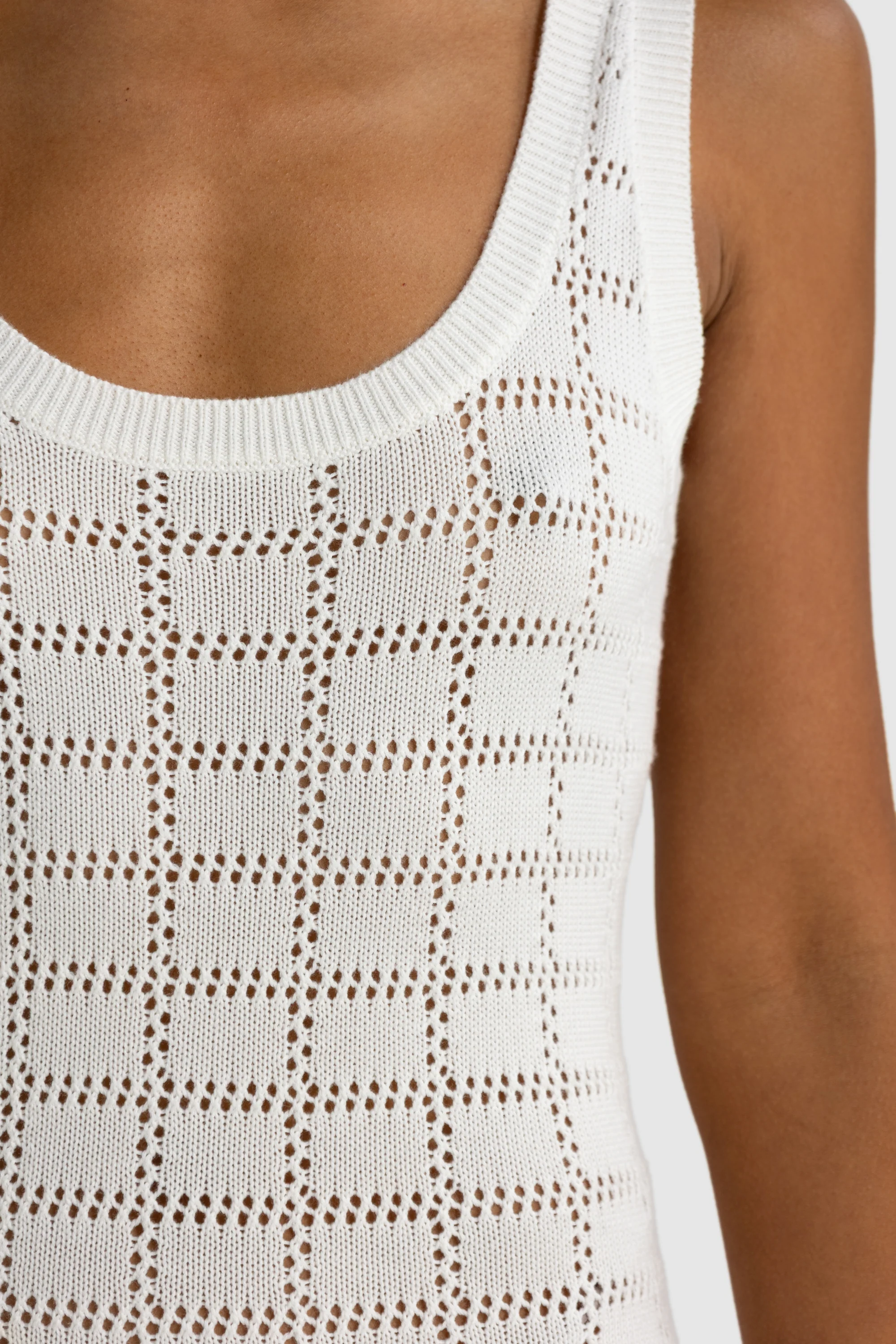 Melia Geo Knit Dress Chalk - Image 4