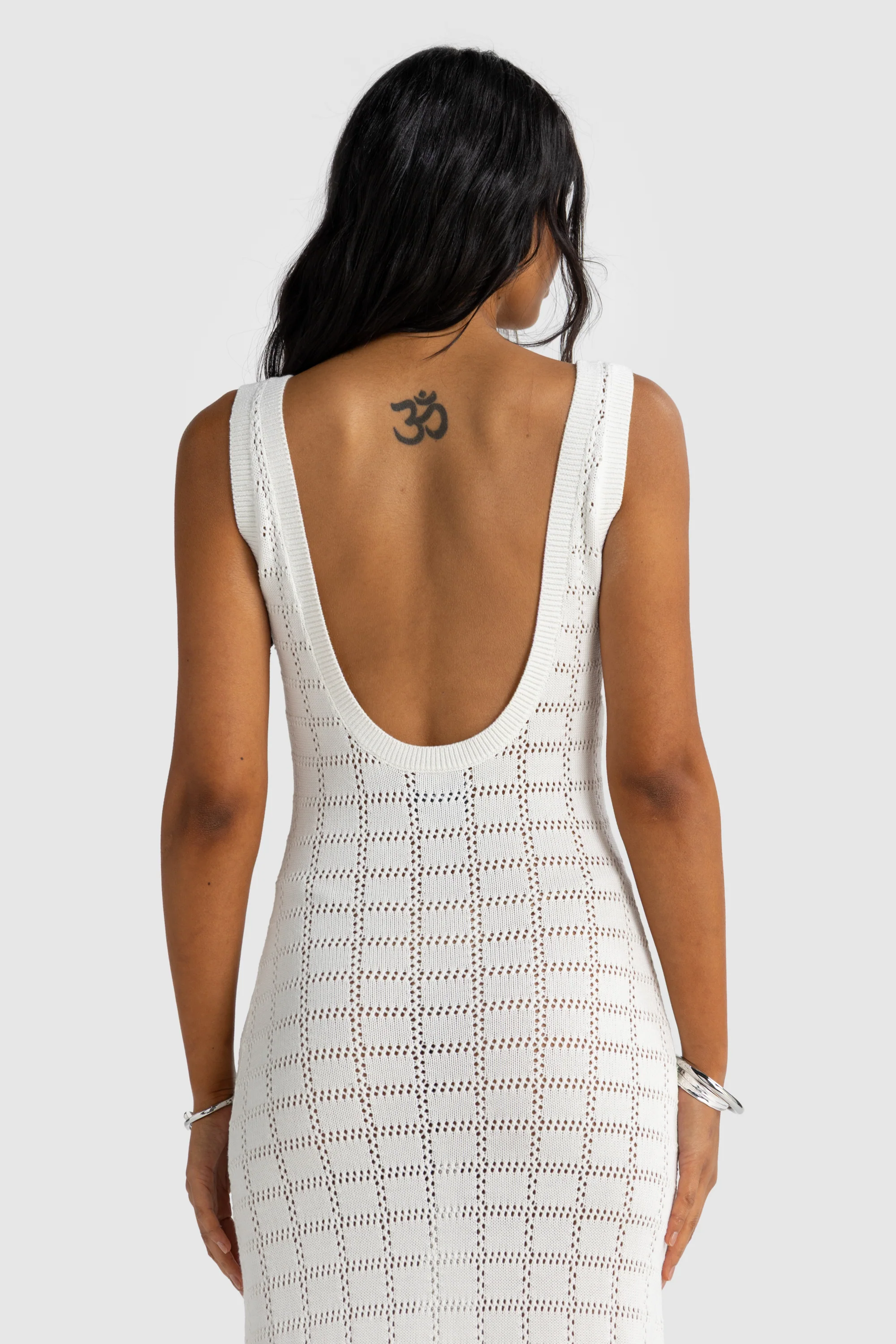 Melia Geo Knit Dress Chalk - Image 7