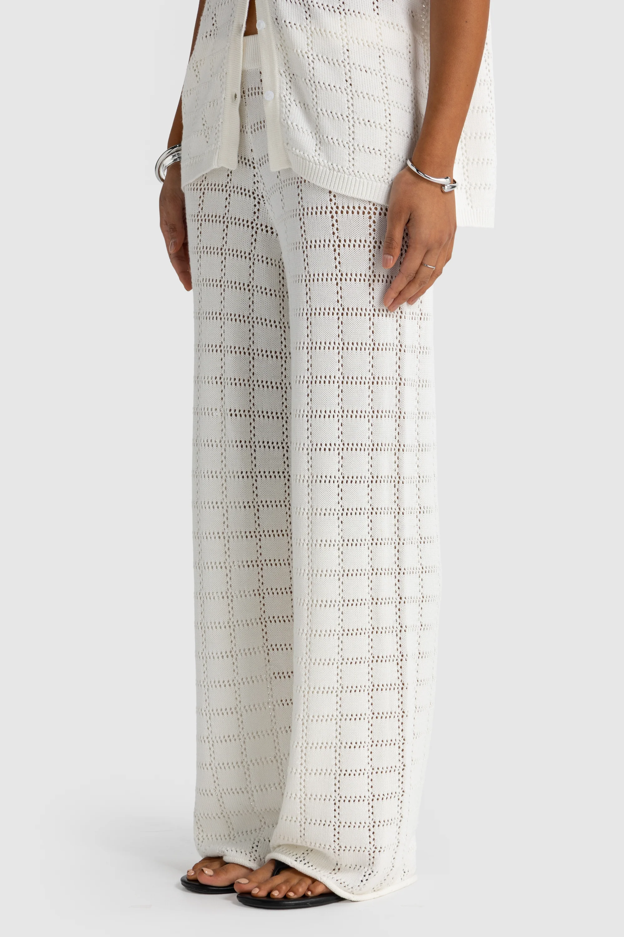 Melia Geo Knit Pants Chalk - Image 5