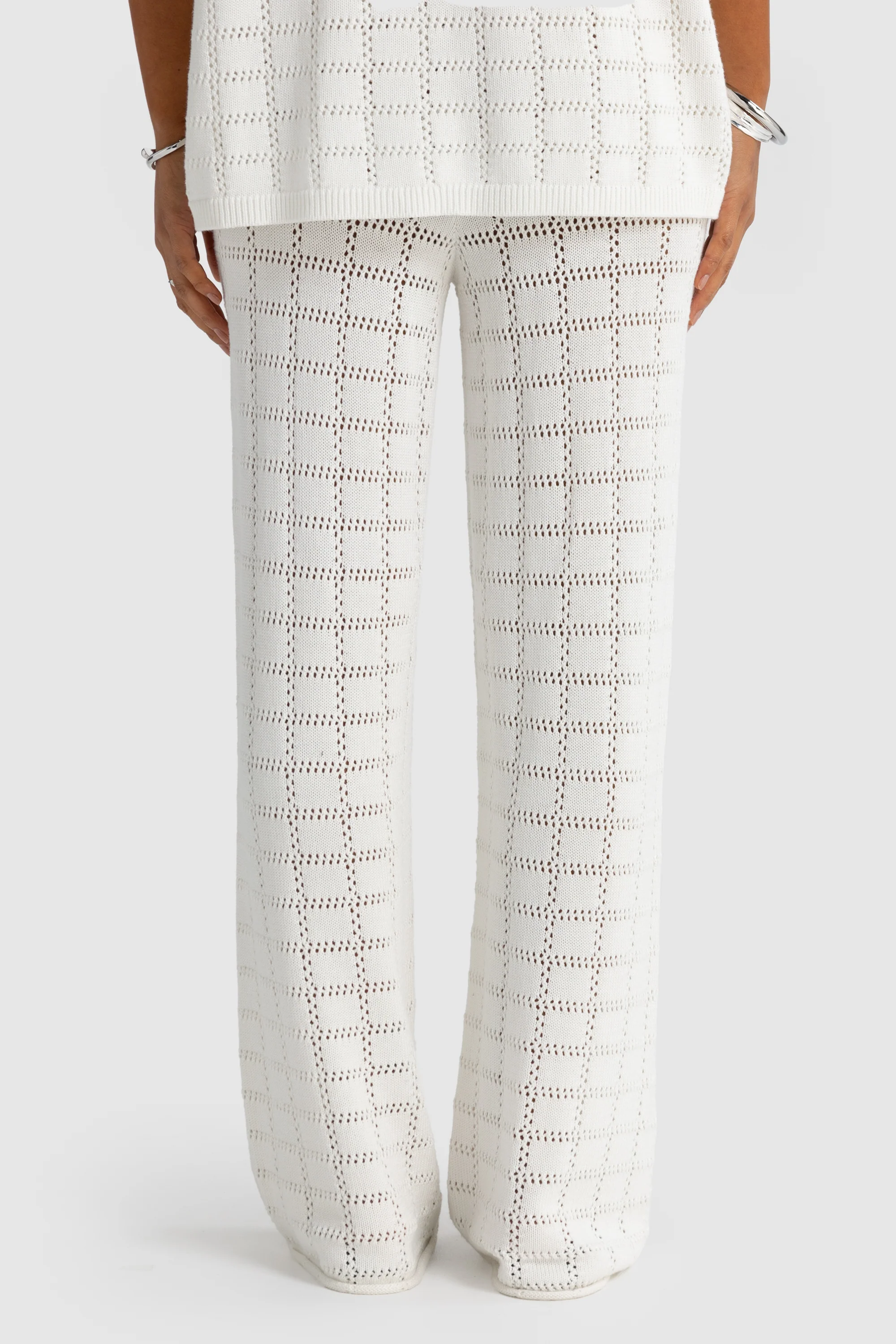 Melia Geo Knit Pants Chalk - Image 6