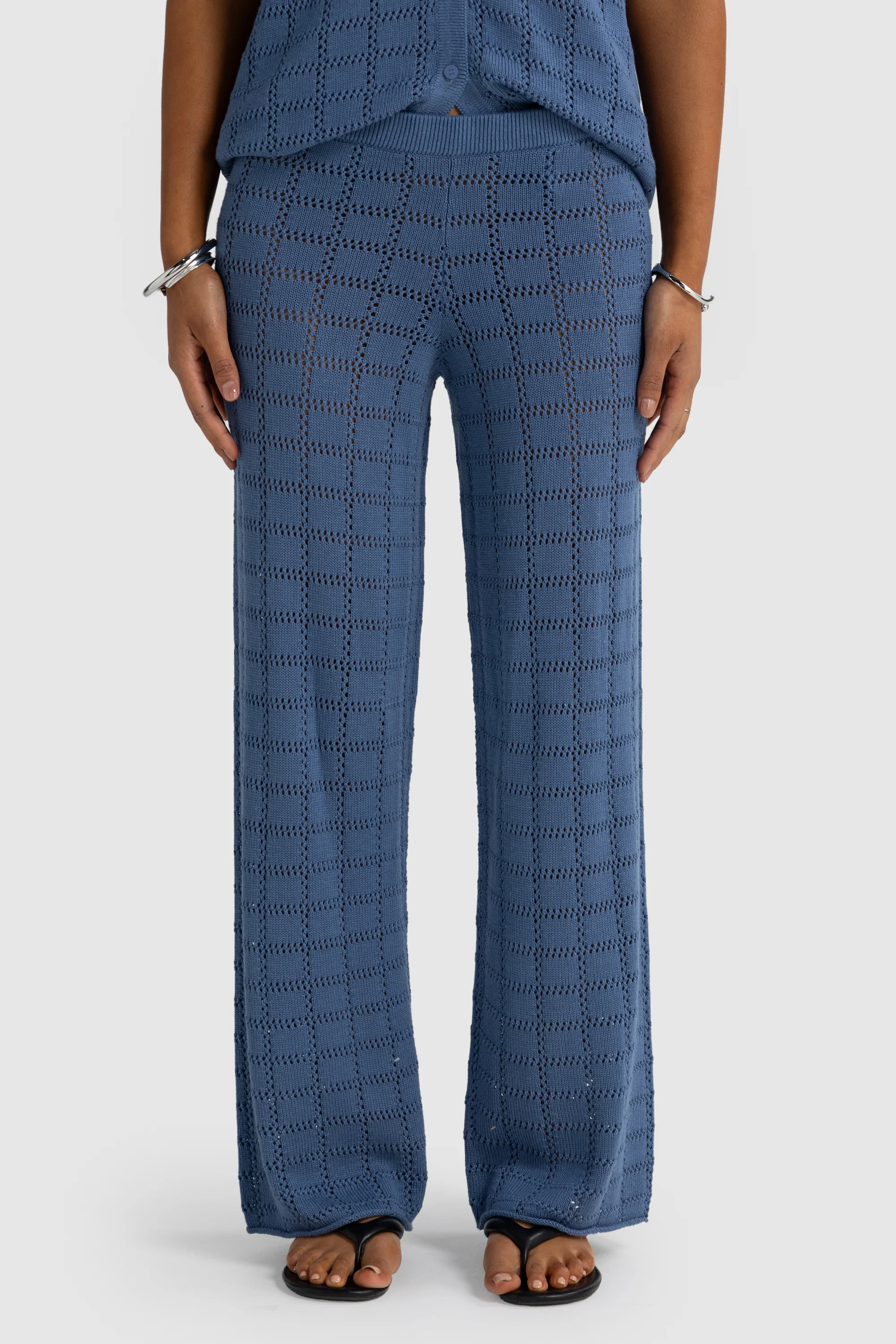 Melia Geo Knit Pants Harbour Blue - Image 2