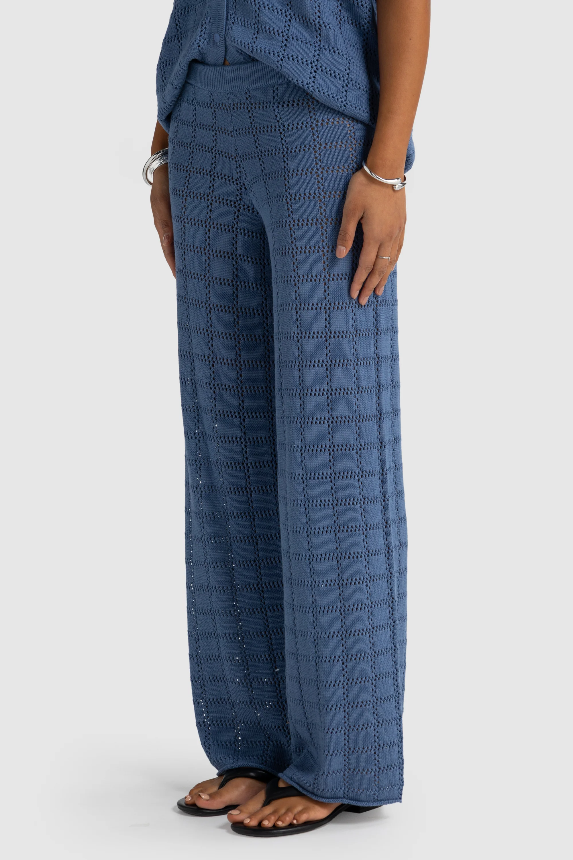 Melia Geo Knit Pants Harbour Blue - Image 4