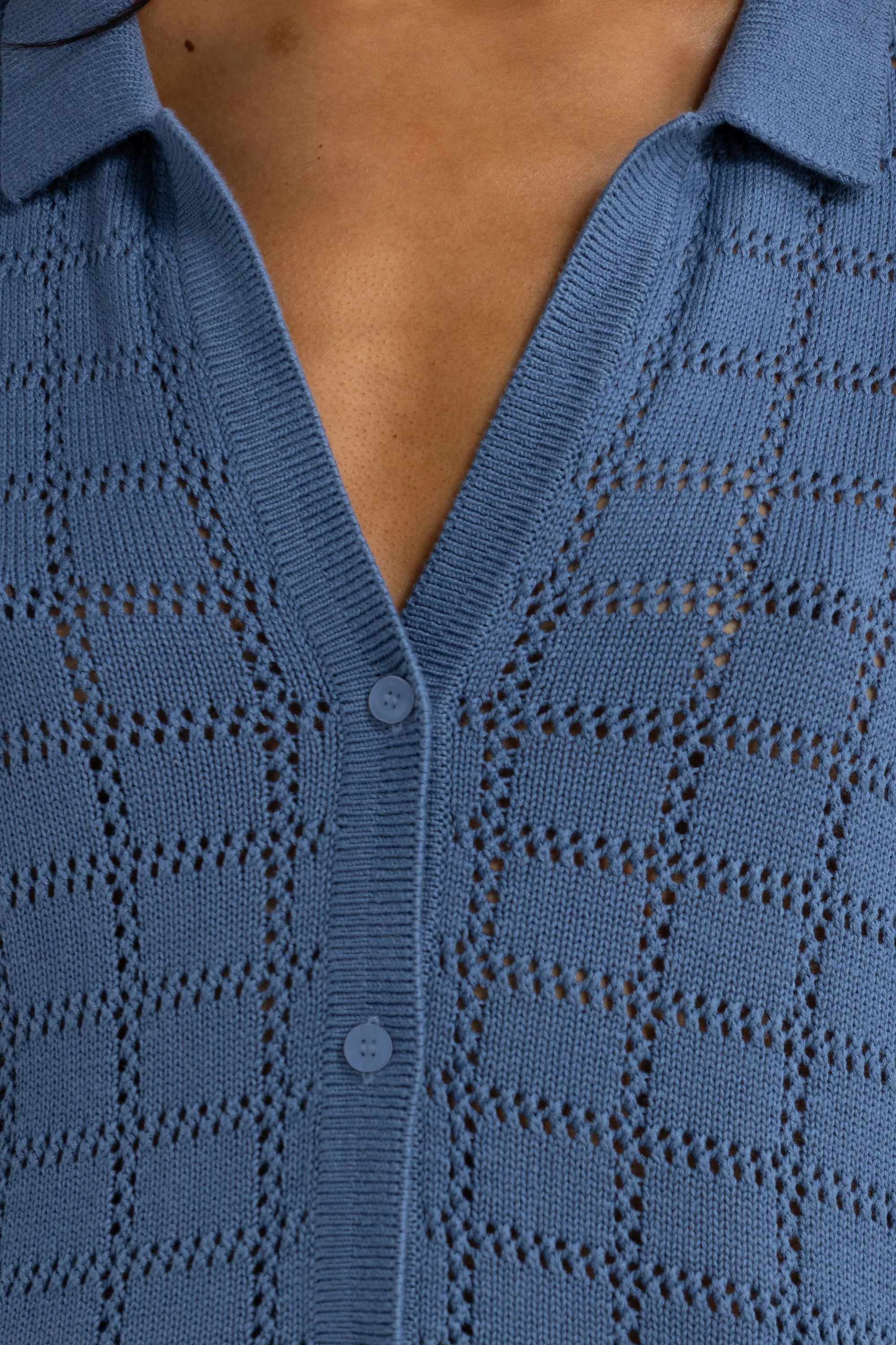 Melia Geo Knit Shirt Harbour Blue - Image 4