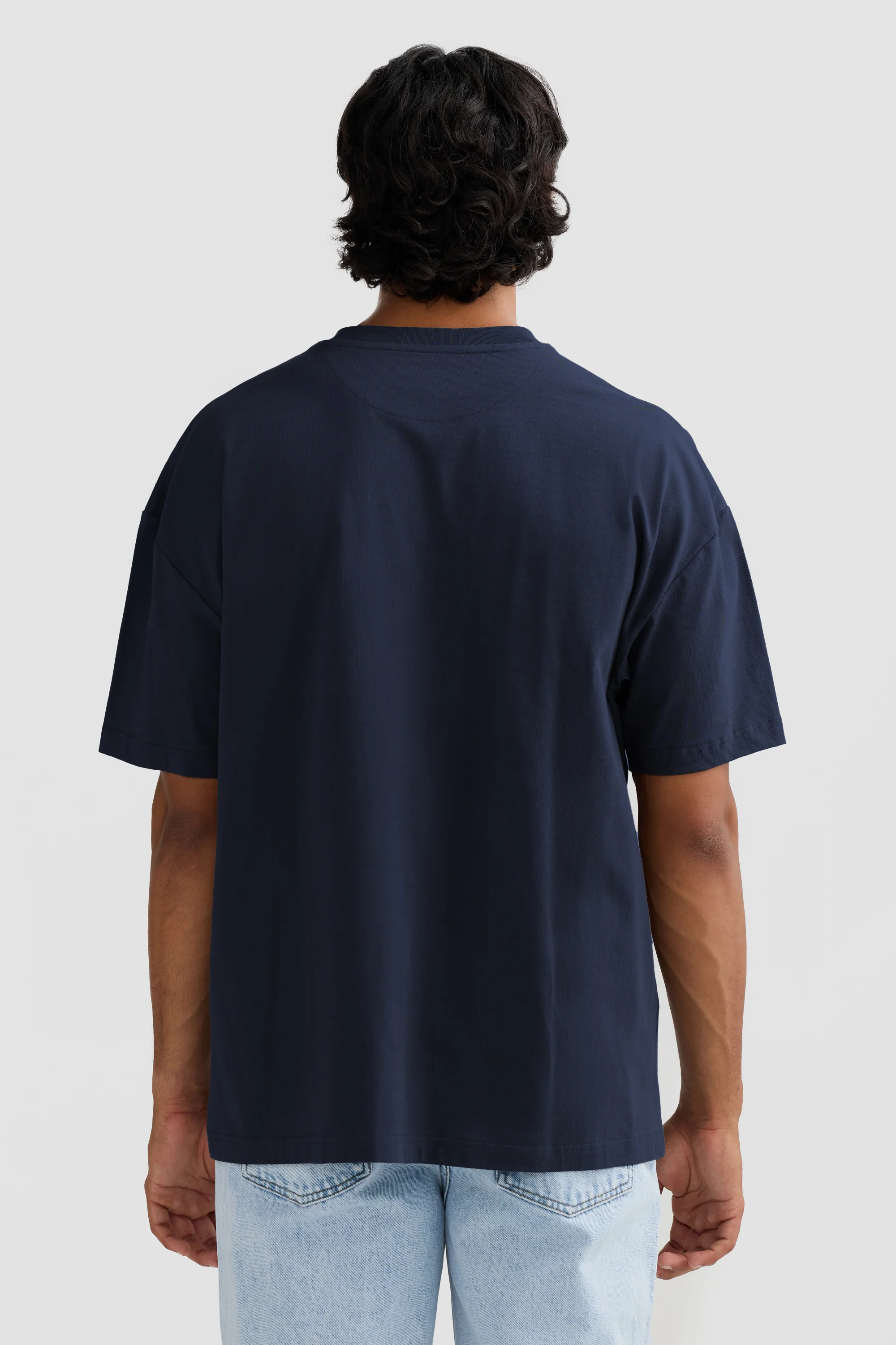 Oli Box Fit Logo T Shirt Navy - Image 4