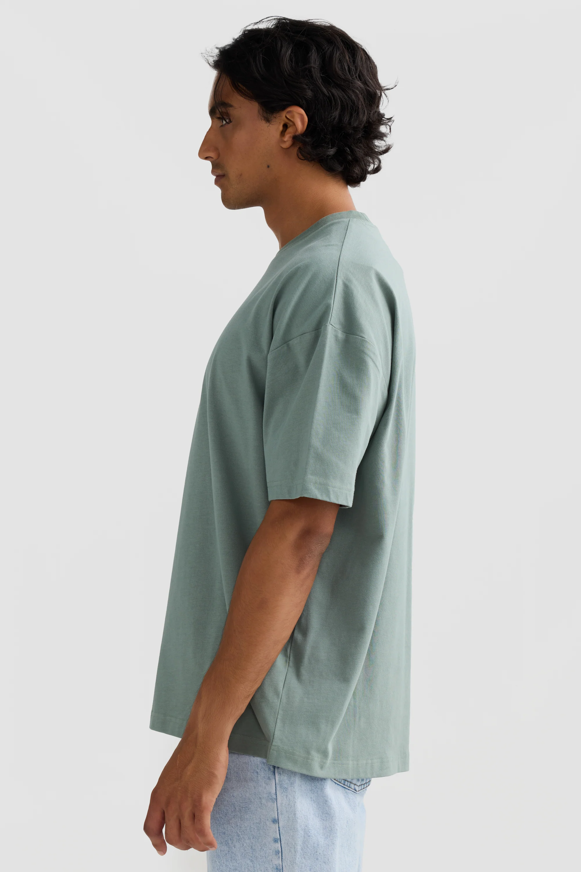 Oli Box Fit Logo T Shirt Sage - Image 3