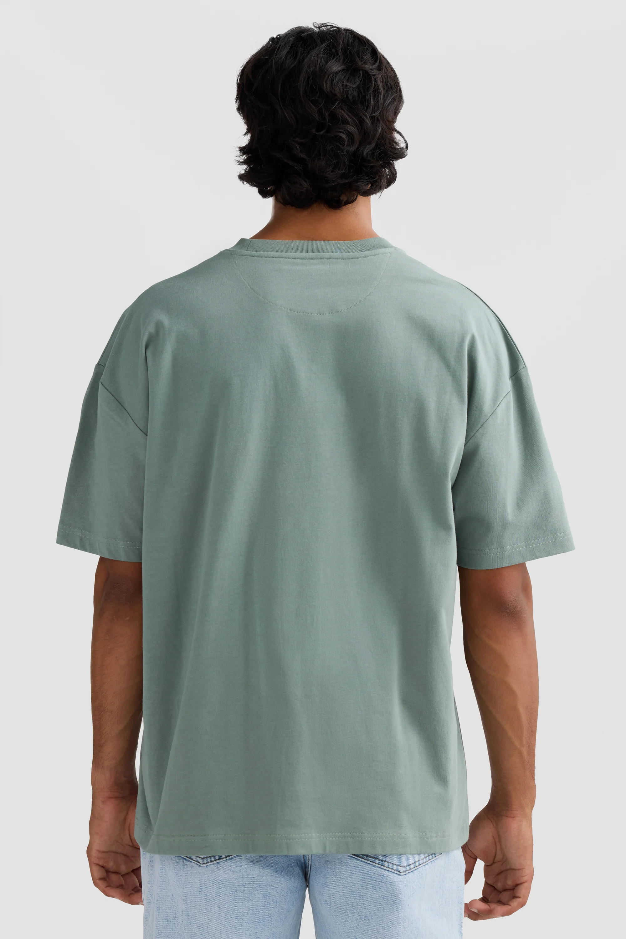 Oli Box Fit Logo T Shirt Sage - Image 4