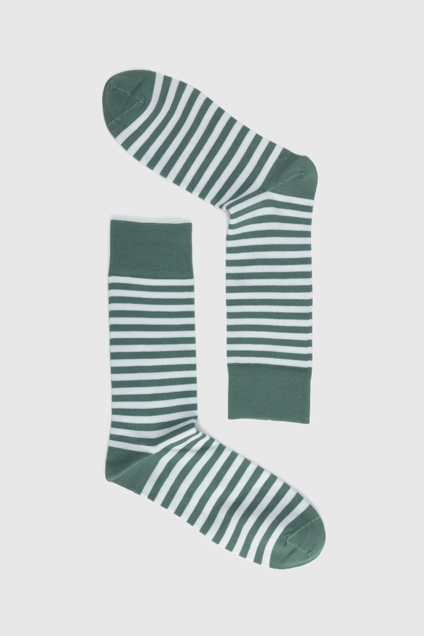 Olive and White Stripes Socks - Image 2