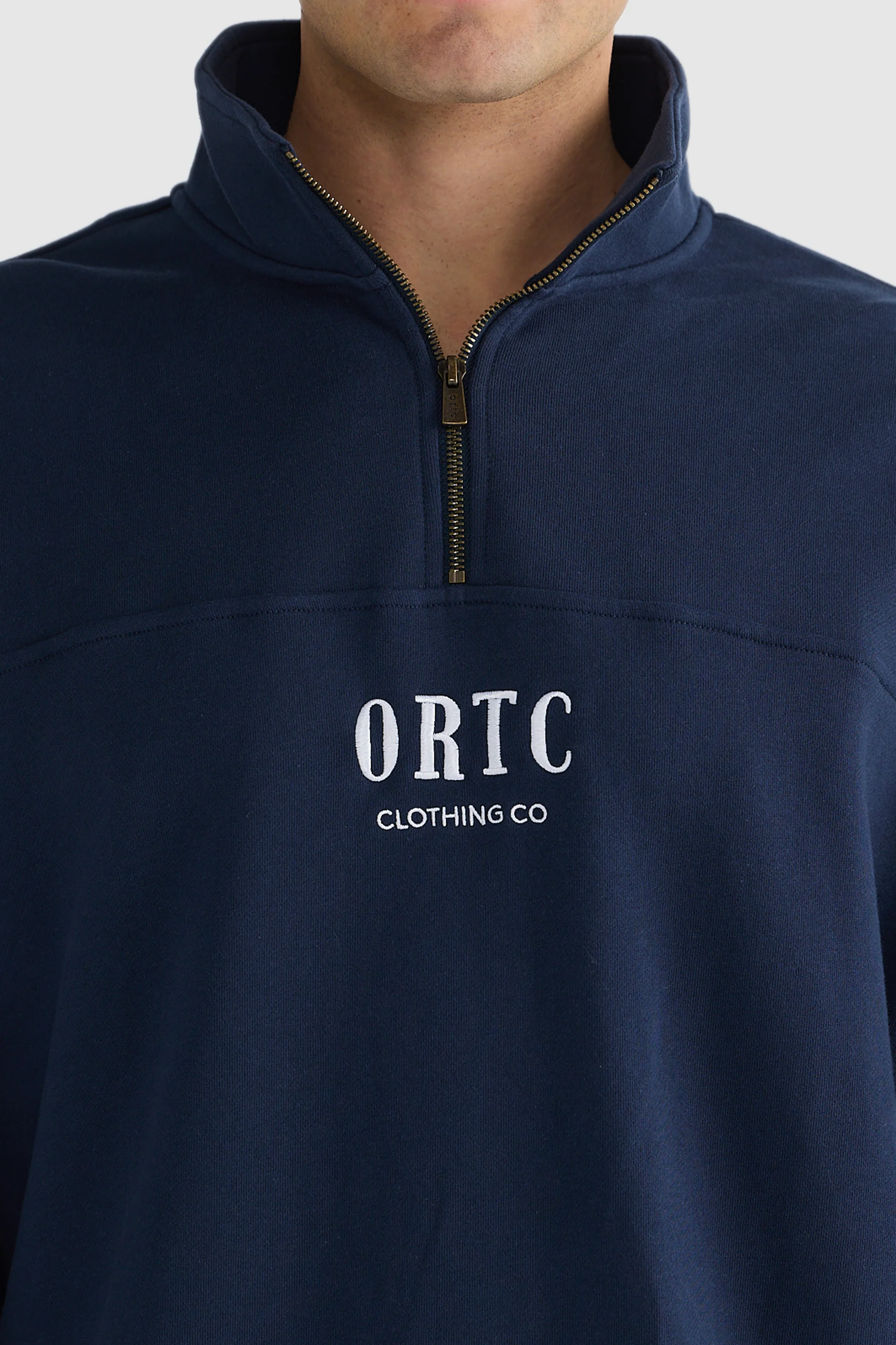 Oversized Logo Quarter Zip Navy - Image 2
