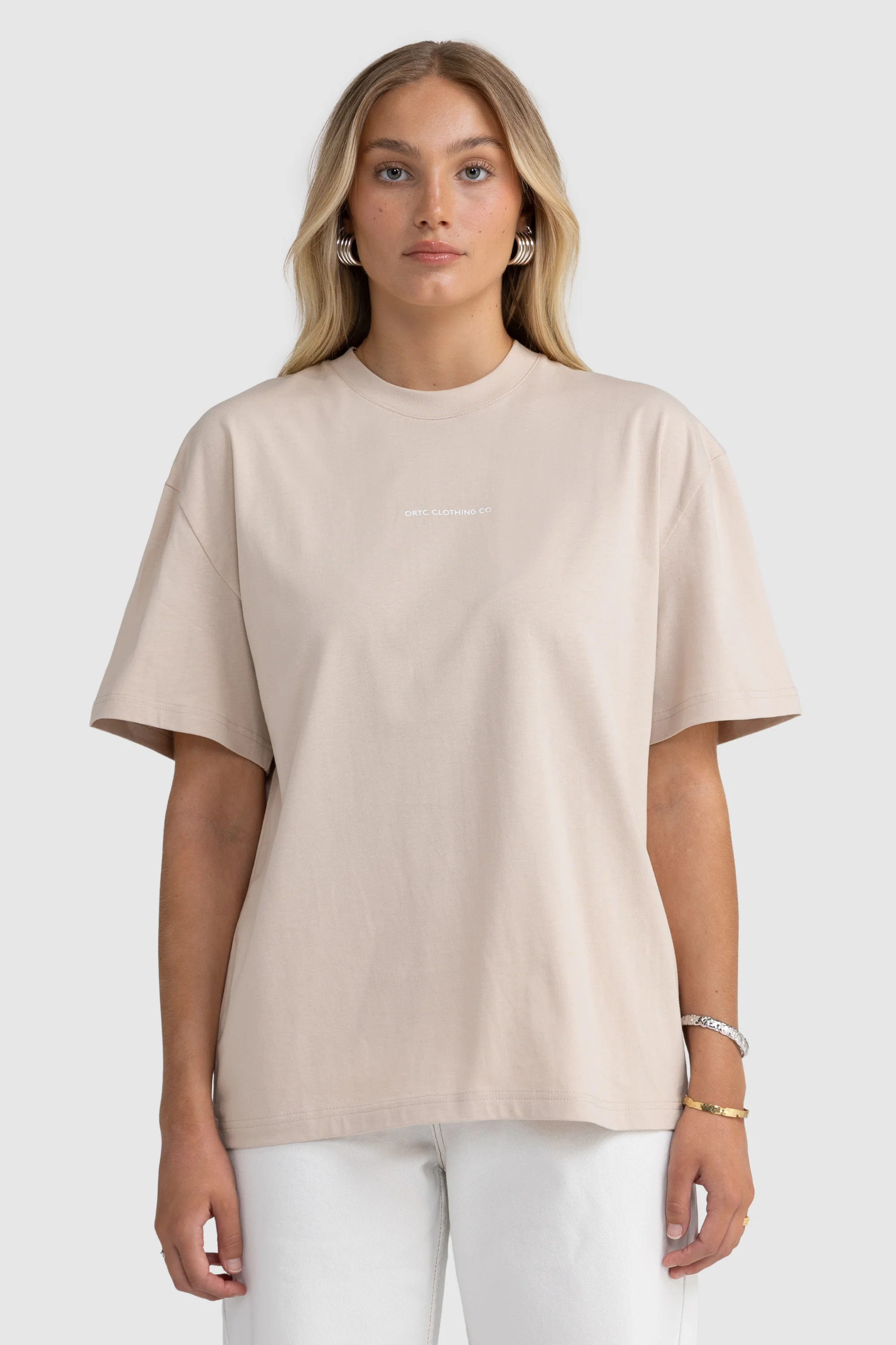 Oversized Logo T Shirt Bone - Image 3
