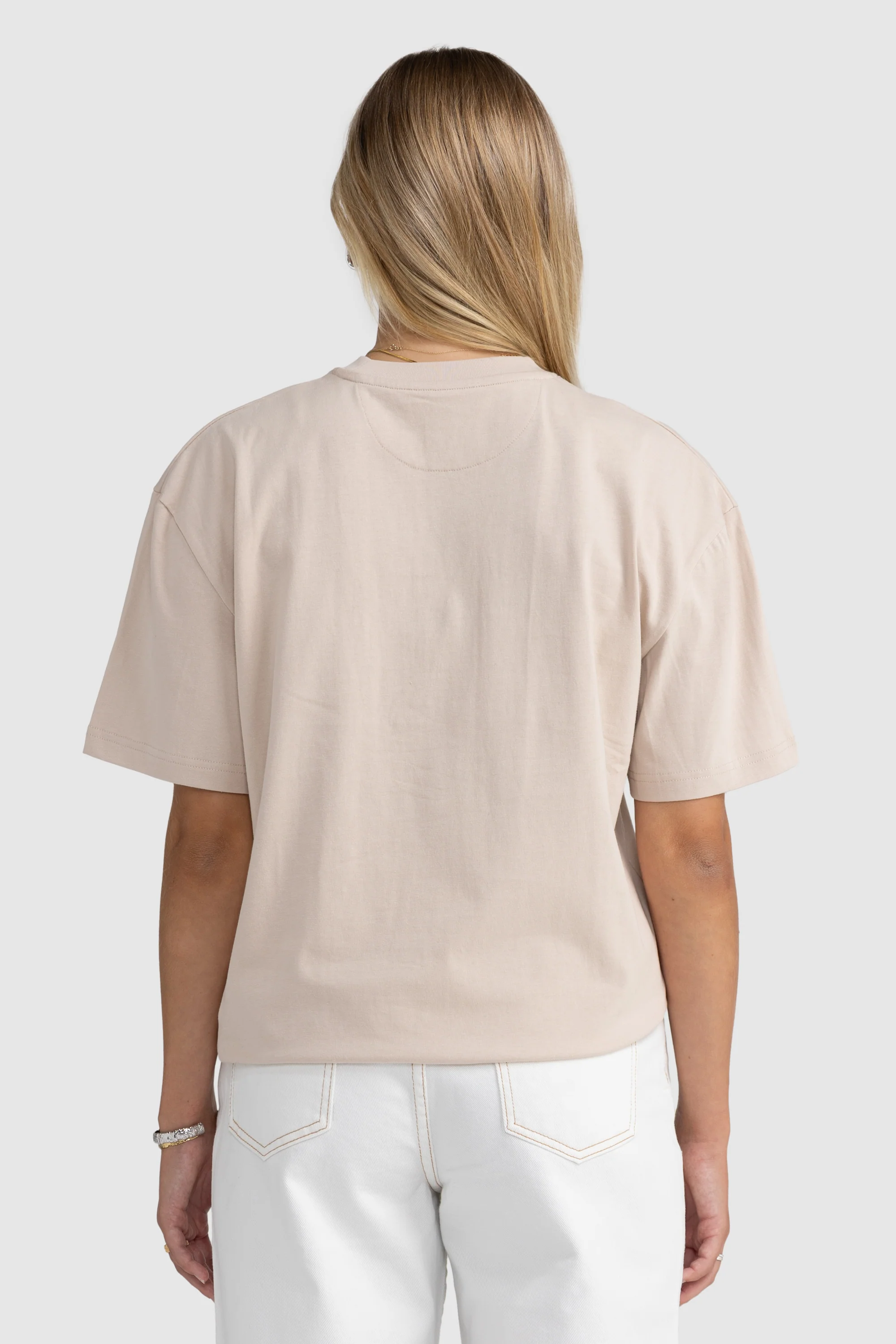 Oversized Logo T Shirt Bone - Image 5