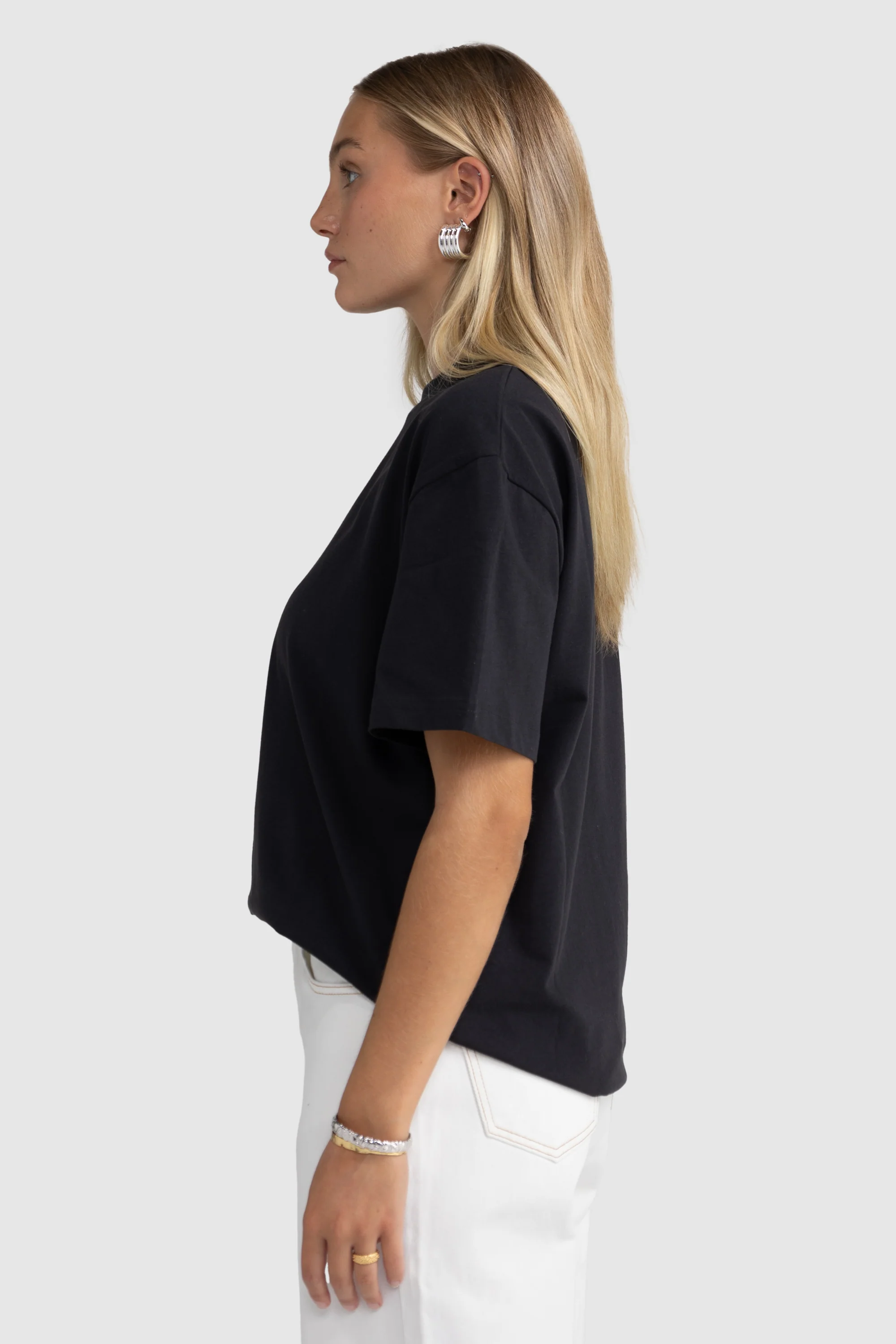 Oversized Logo T Shirt Washed Black - Image 4