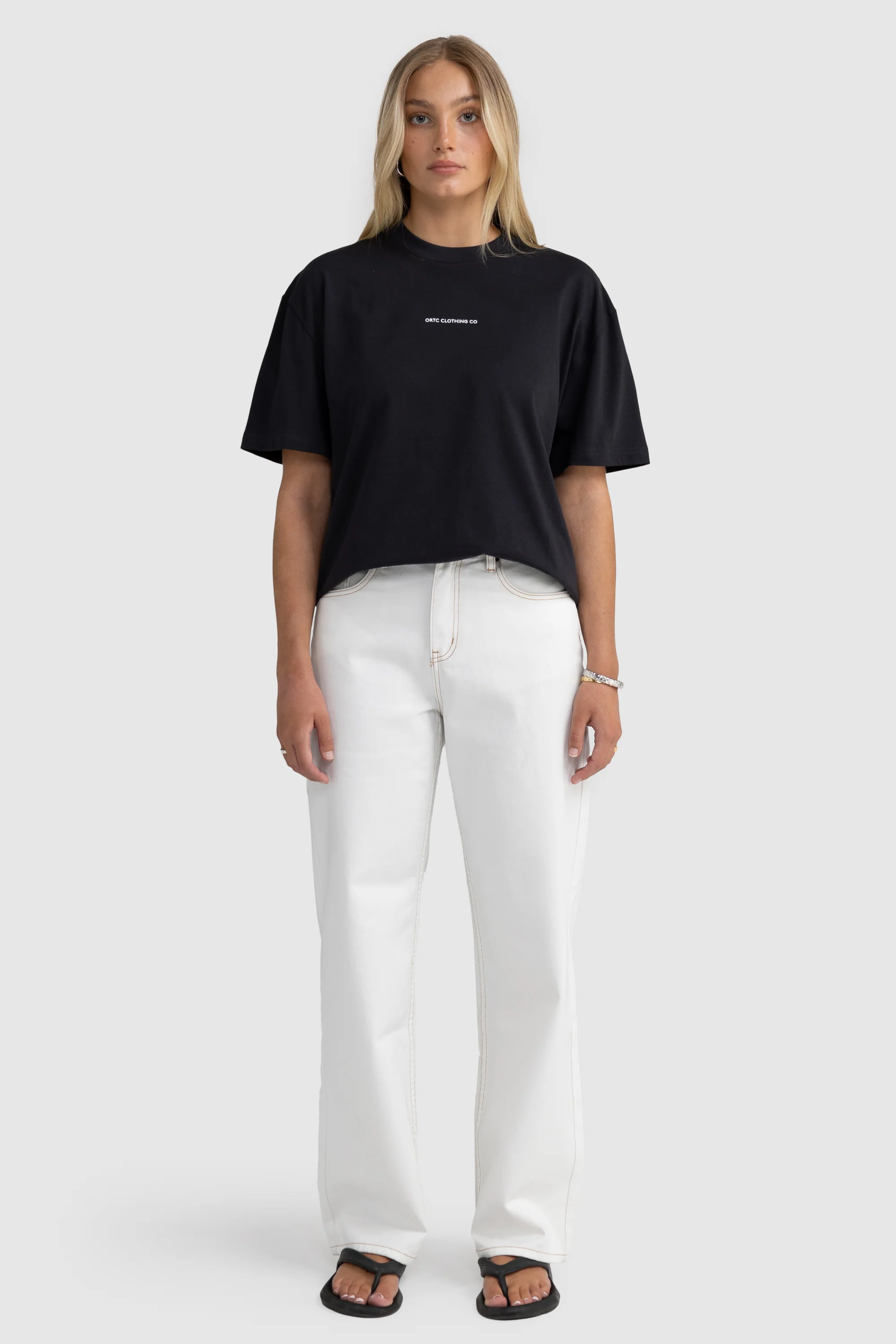 Oversized Logo T Shirt Washed Black - Image 6