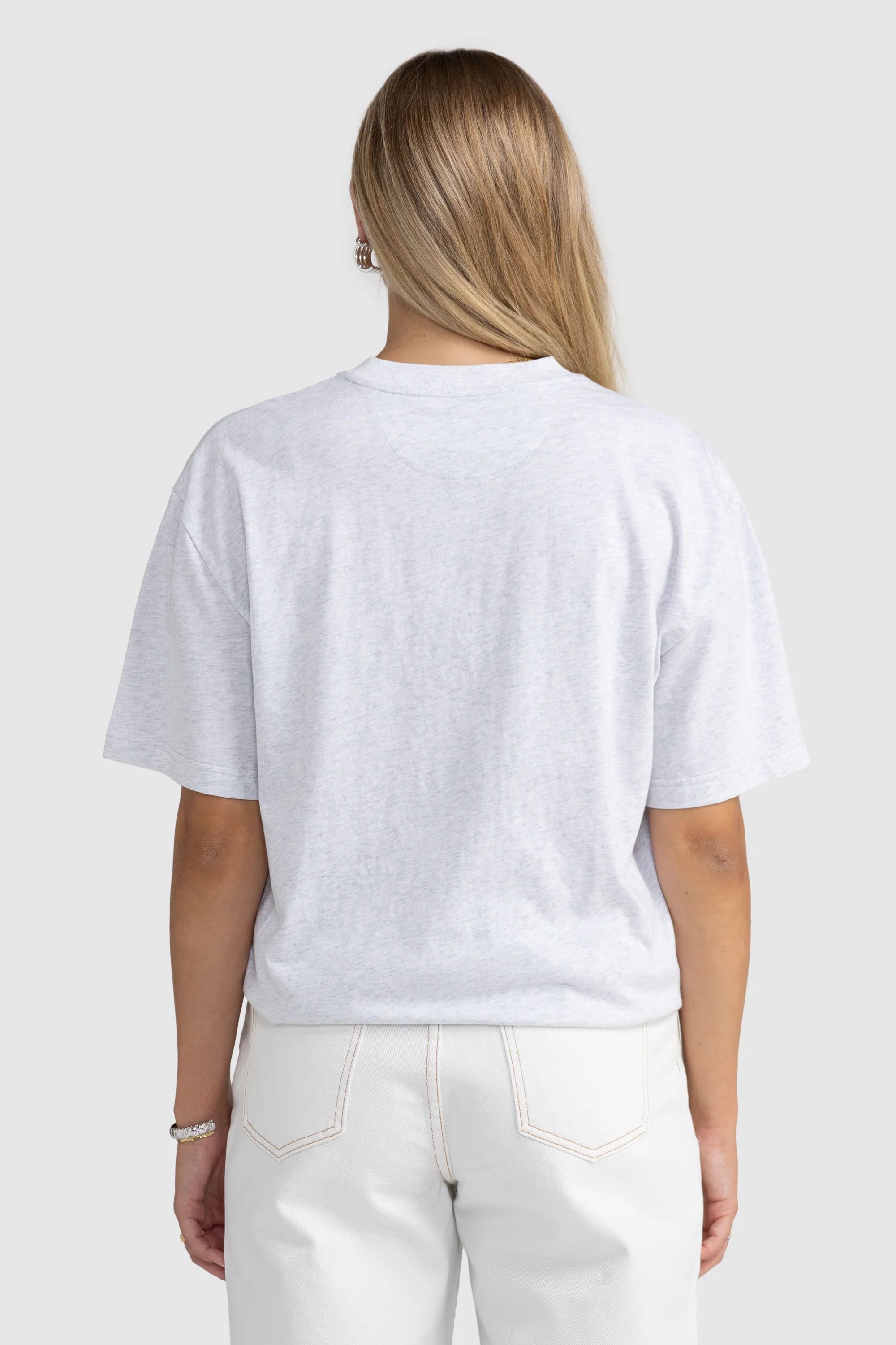 Oversized Logo T Shirt White Marle - Image 4