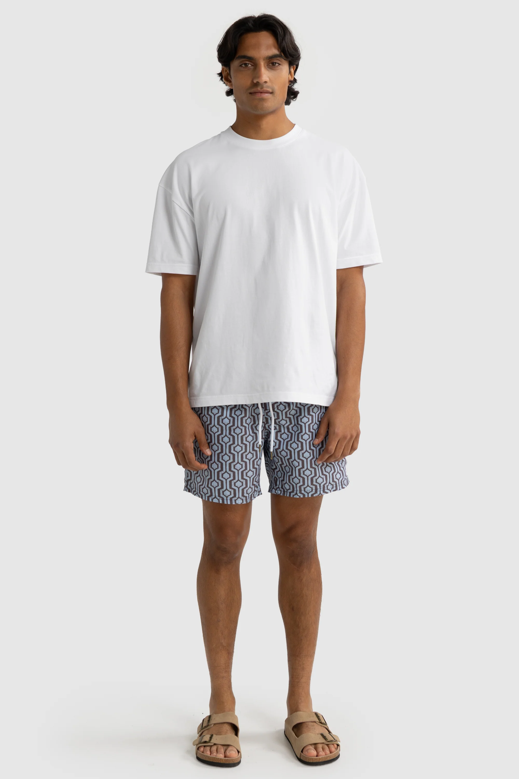 Santorini Swim Shorts Bark & Mist Blue - Image 3
